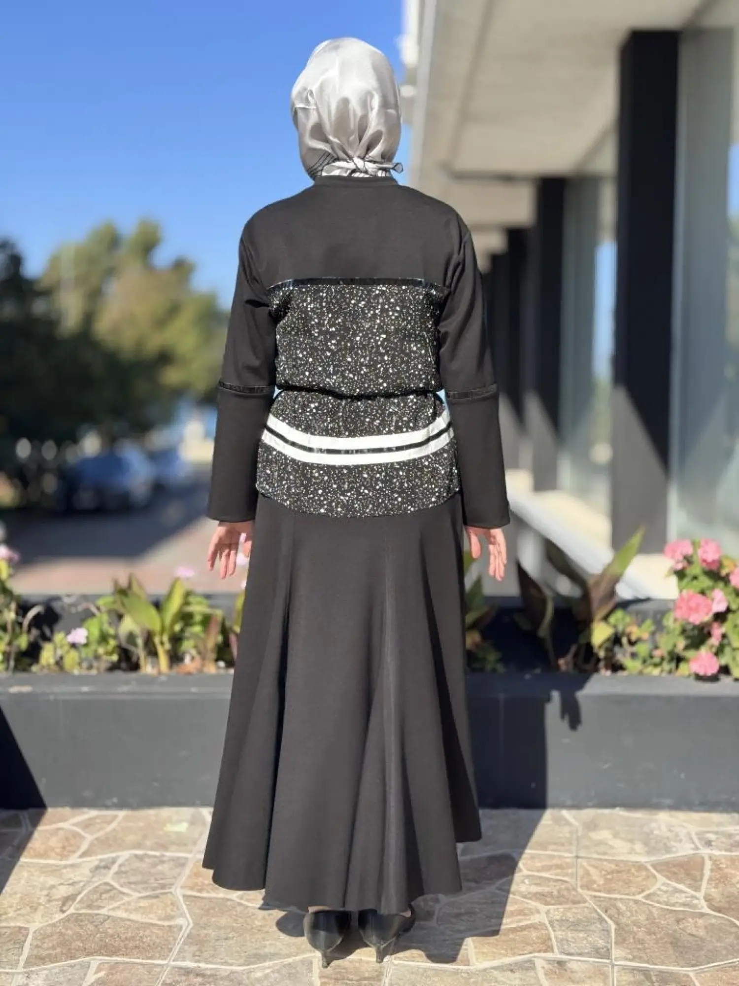 Misswhence Önü Şerit Rugan Detaylı Bluz Etek Takım 38027