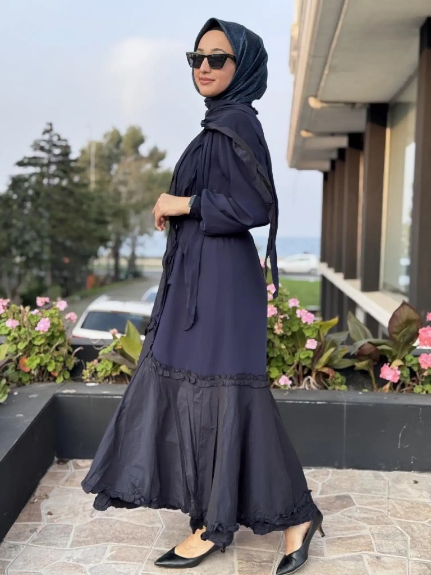 Misswhence Paraşüt Detaylı Fularlı Elbise 38826