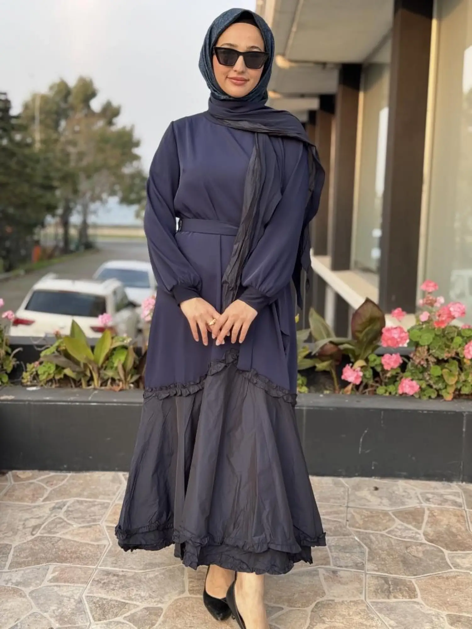 Misswhence Paraşüt Detaylı Fularlı Elbise 38826