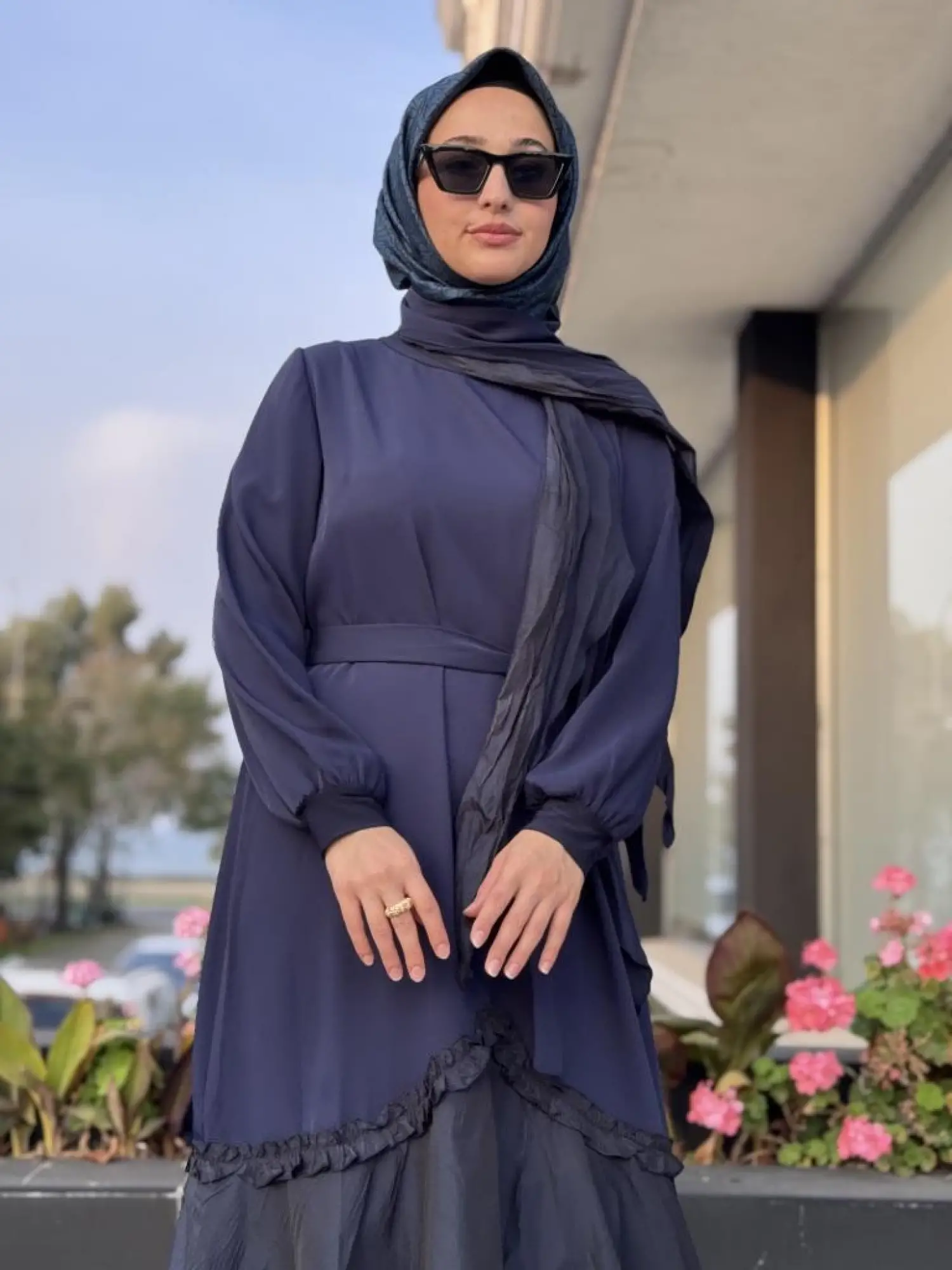 Misswhence Paraşüt Detaylı Fularlı Elbise 38826