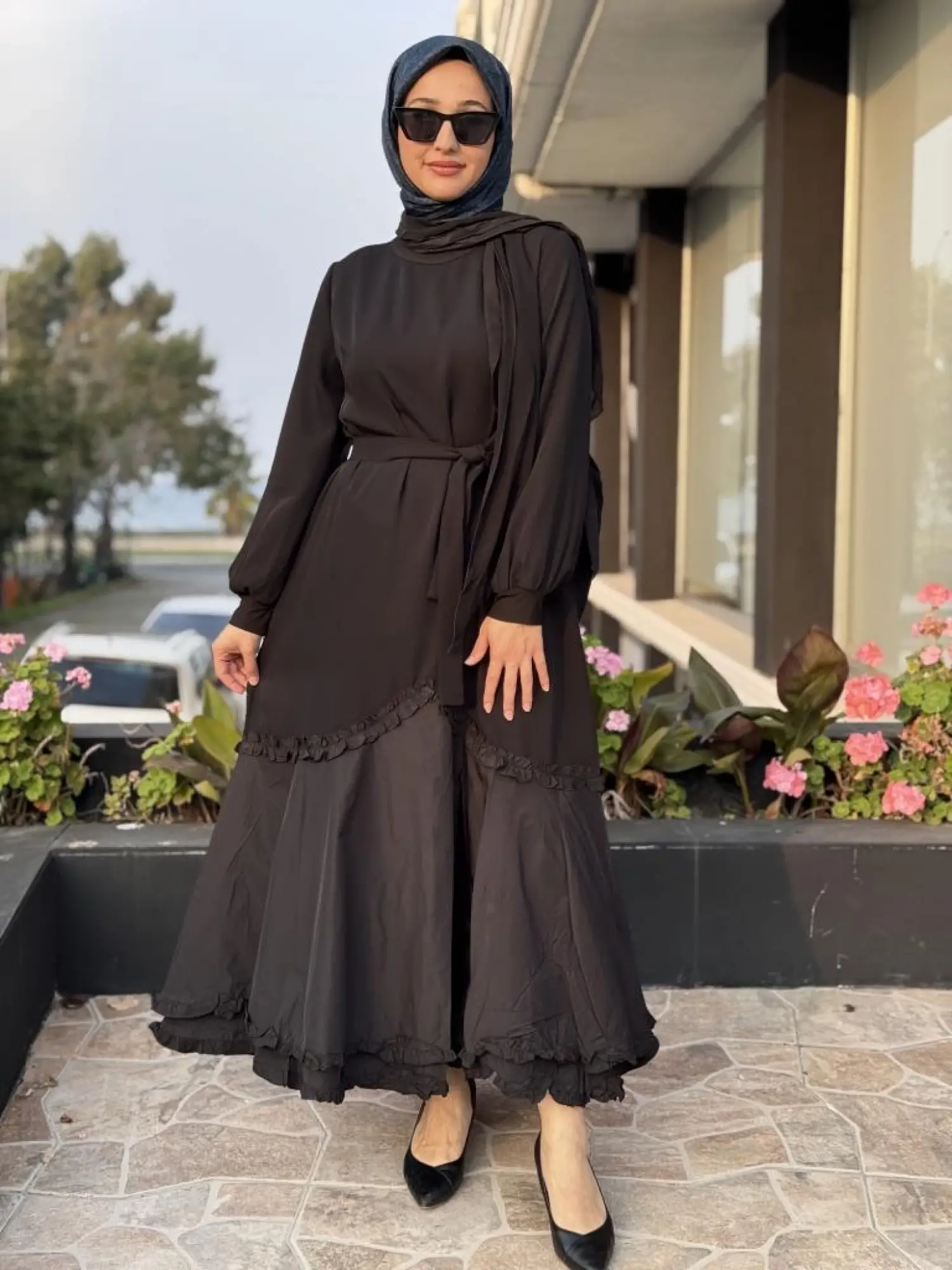 Misswhence Paraşüt Detaylı Fularlı Elbise 38826