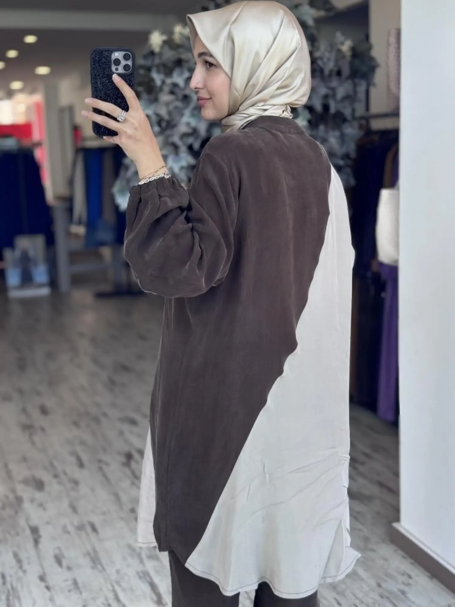 Misswhence Parça Detaylı Çıtçıtlı Cupra İpek Gömlek/Kap 37315