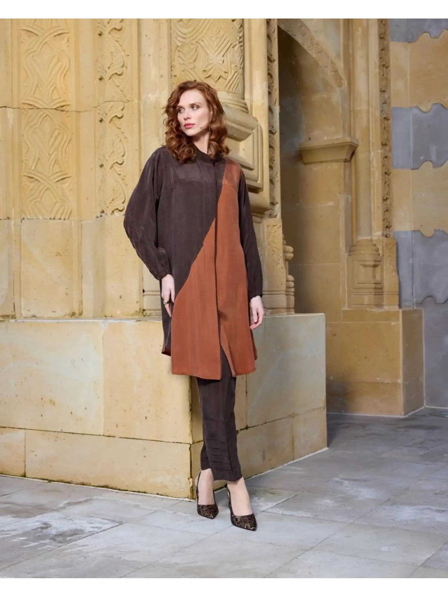 Misswhence Parça Detaylı Çıtçıtlı Cupra İpek Gömlek/Kap 37315