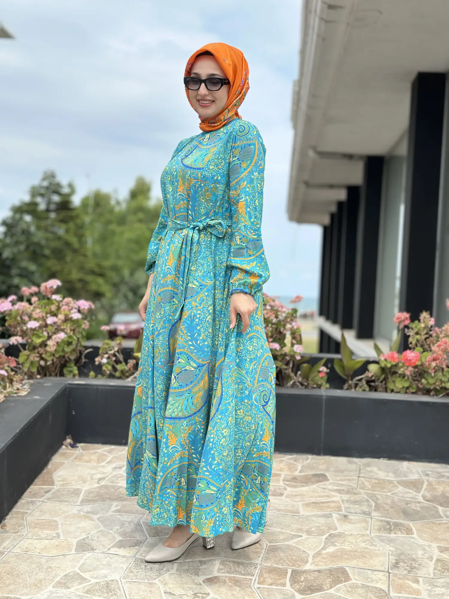 Misswhence Desenli Viscon Elbise 39844D