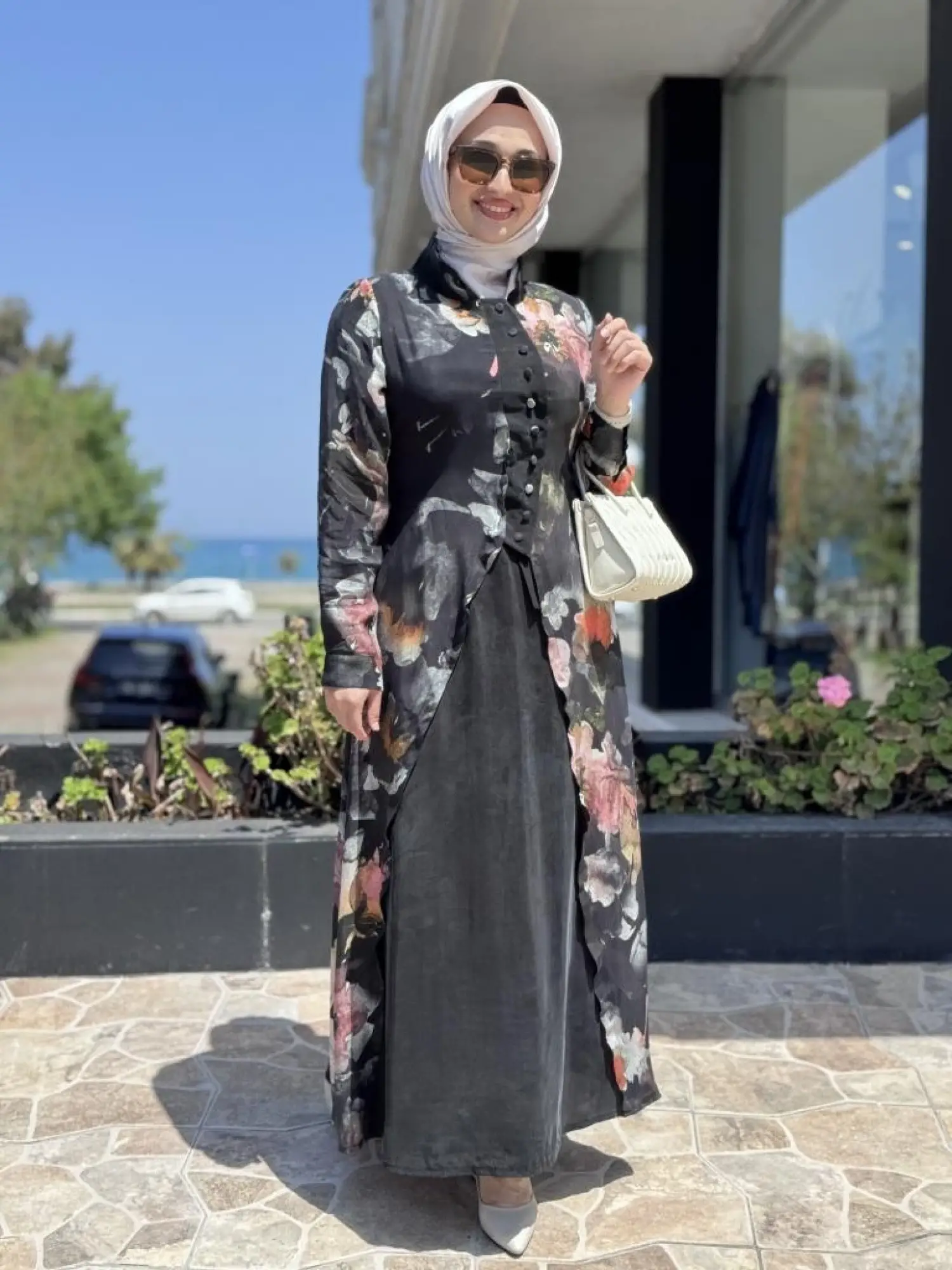 Misswhence Parça Kumaş Detaylı Düğmeli Cupra İpek Elbise 37835