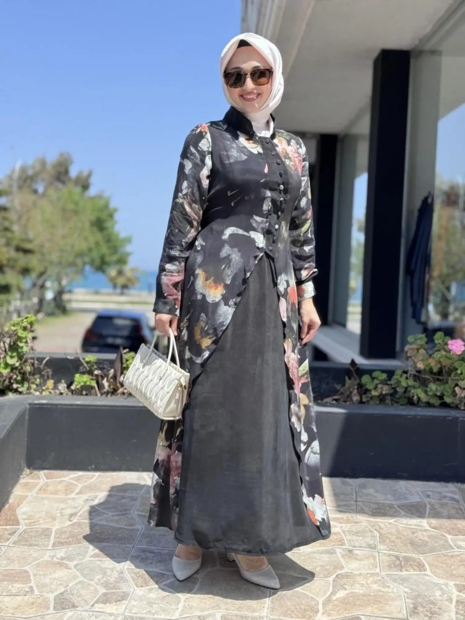 Misswhence Parça Kumaş Detaylı Düğmeli Cupra İpek Elbise 37835