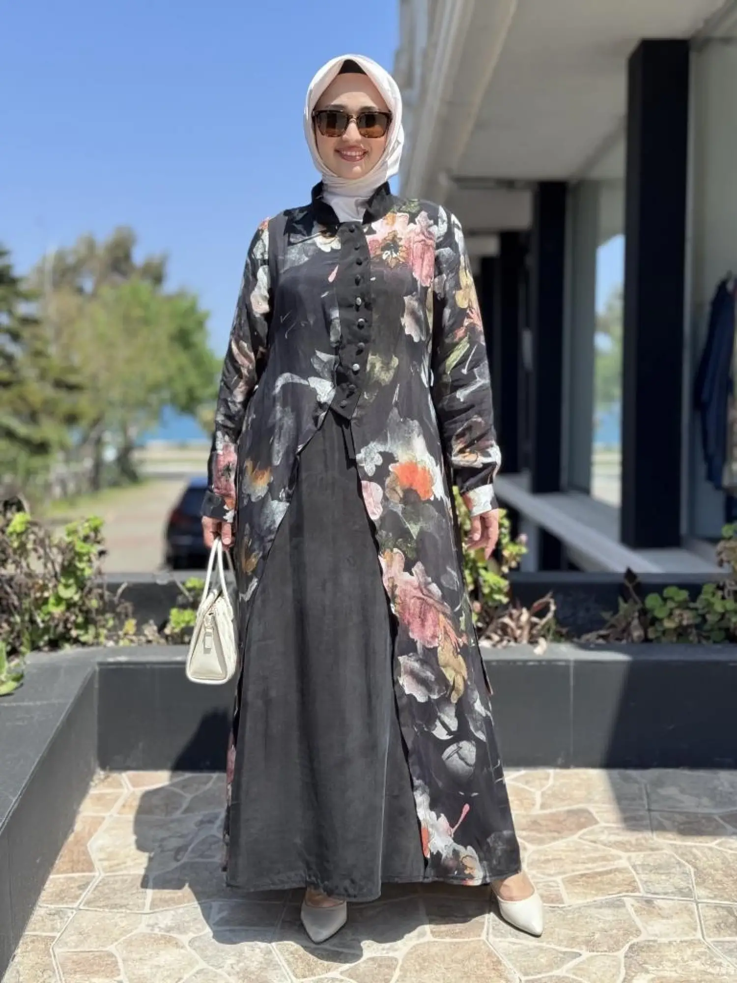 Misswhence Parça Kumaş Detaylı Düğmeli Cupra İpek Elbise 37835