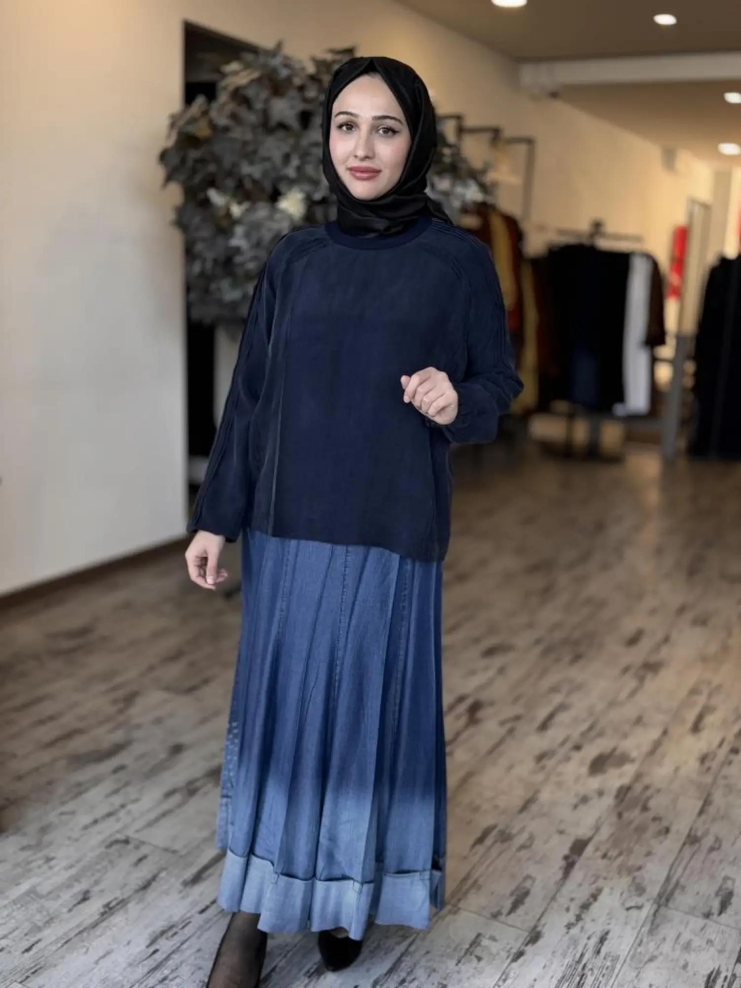 Misswhence Parçalı Tensel Kot Etek 37904