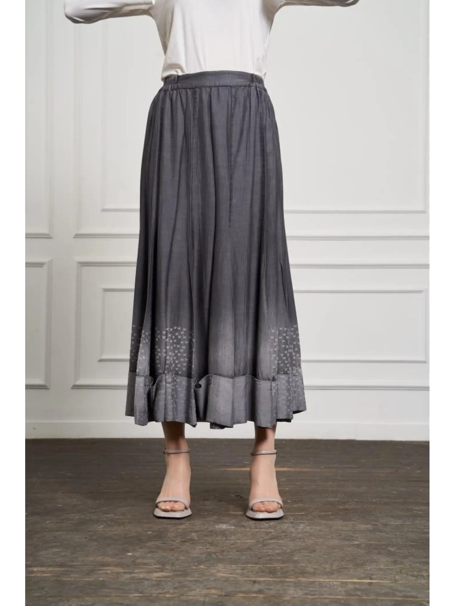 Misswhence Parçalı Tensel Kot Etek 37904