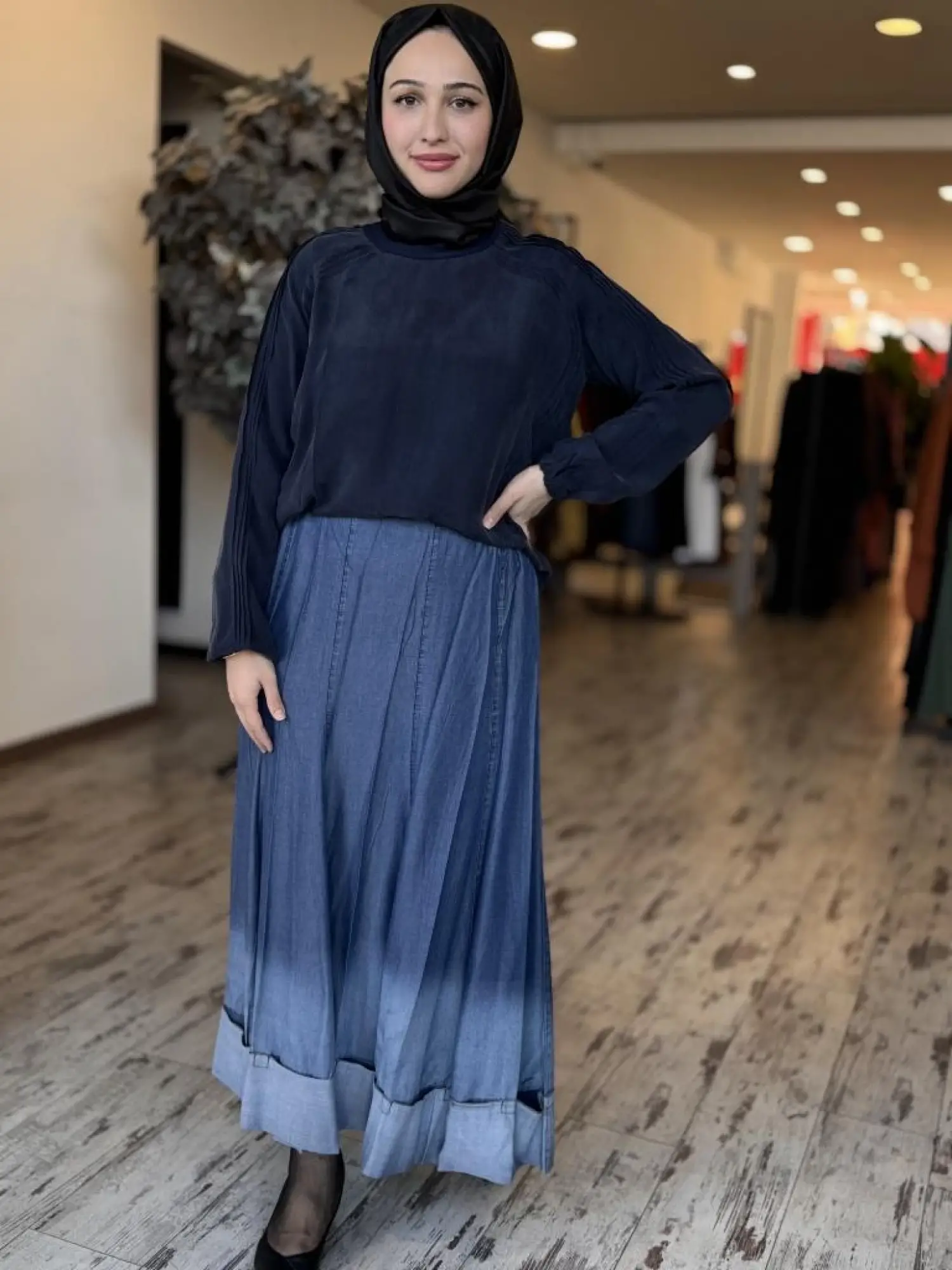 Misswhence Parçalı Tensel Kot Etek 37904