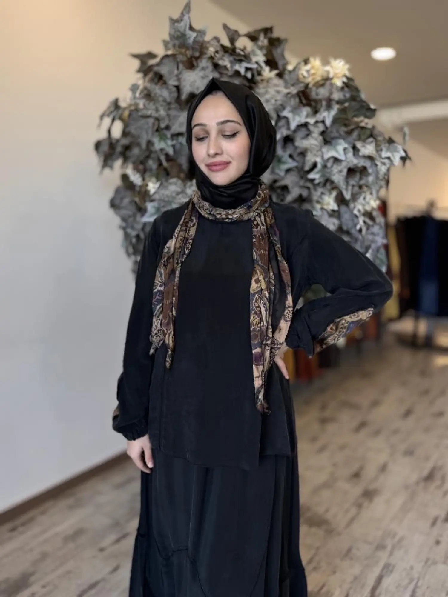 Misswhence Patcwork Detaylı Fistolu Bluz Etek Takım 37003