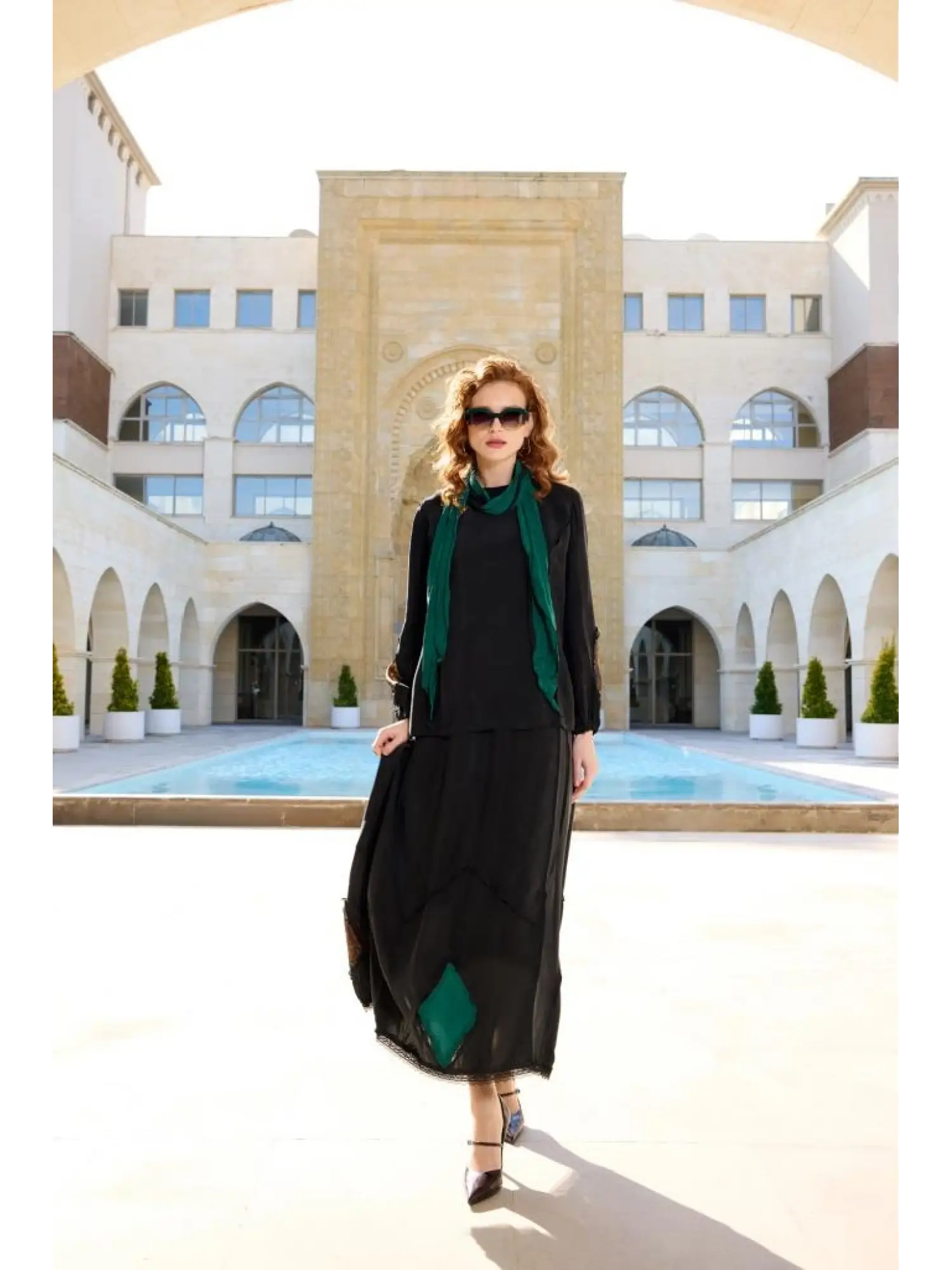 Misswhence Patcwork Detaylı Fistolu Bluz Etek Takım 37003