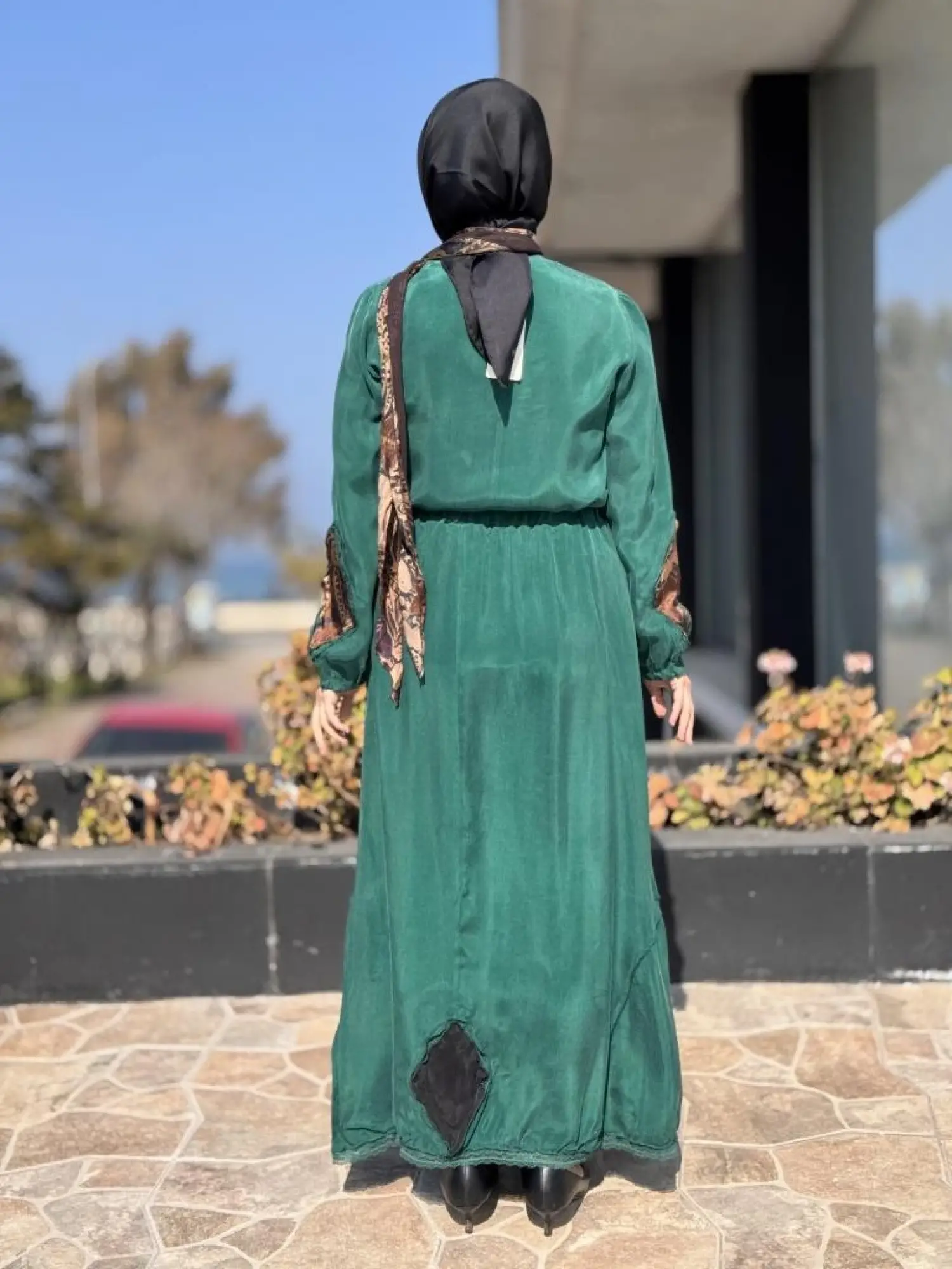 Misswhence Patcwork Detaylı Fistolu Bluz Etek Takım 37003