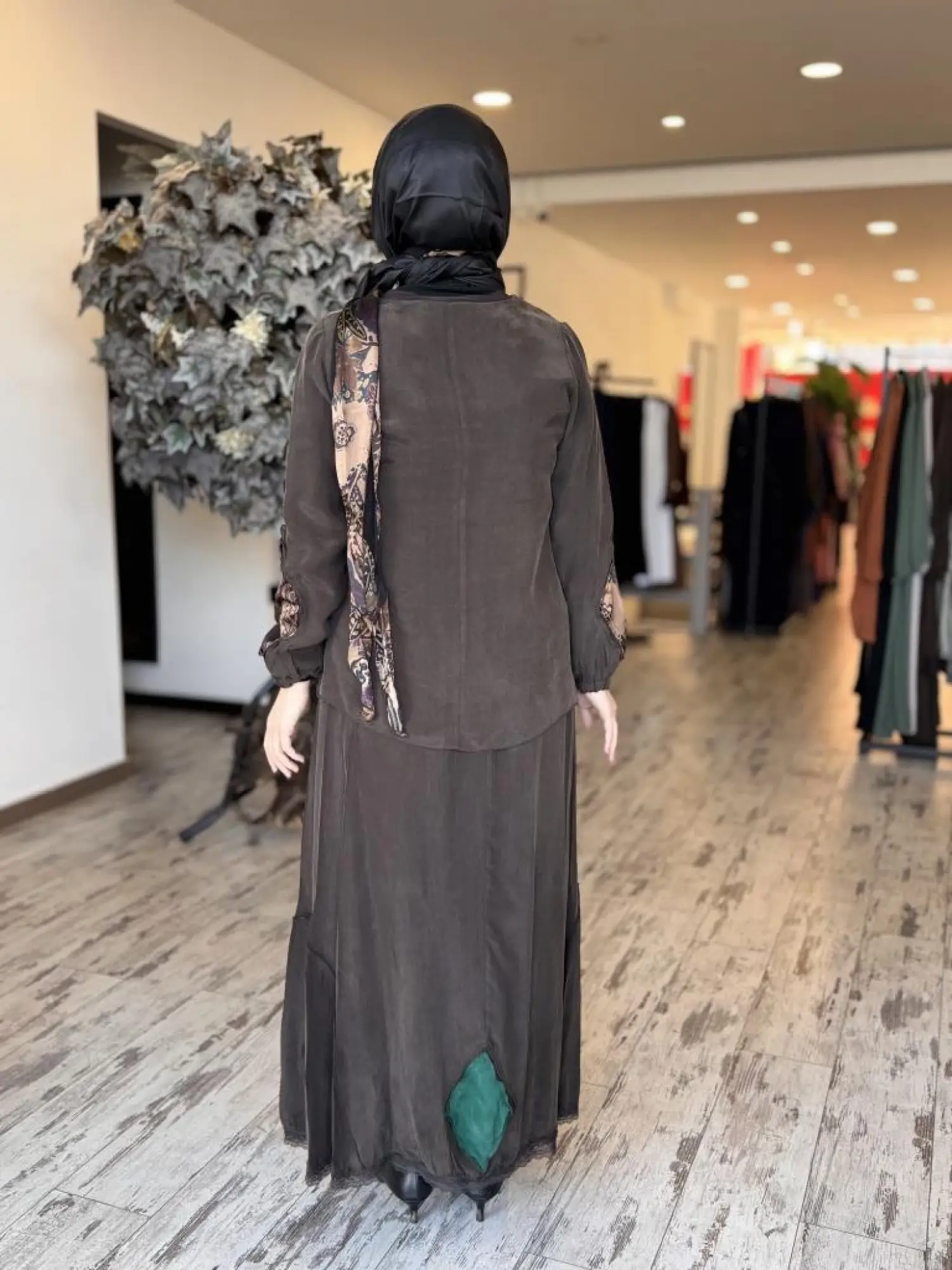 Misswhence Patcwork Detaylı Fistolu Bluz Etek Takım 37003