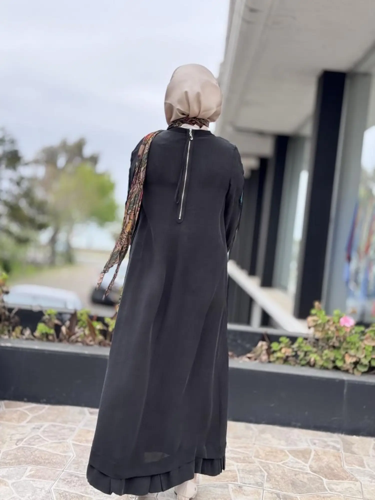 Misswhence Patcwork Detaylı Fularlı Elbise 37803