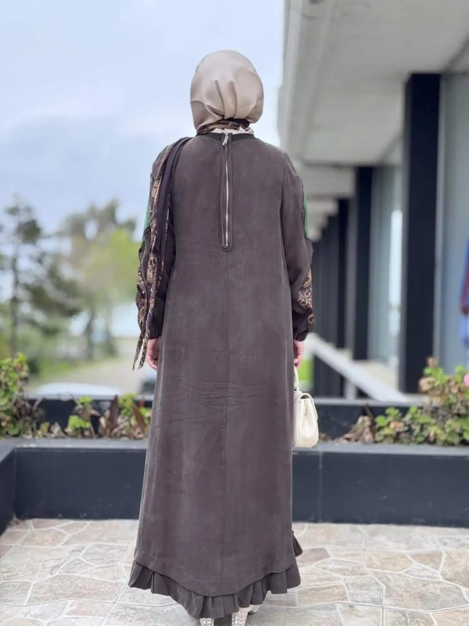 Misswhence Patcwork Detaylı Fularlı Elbise 37803