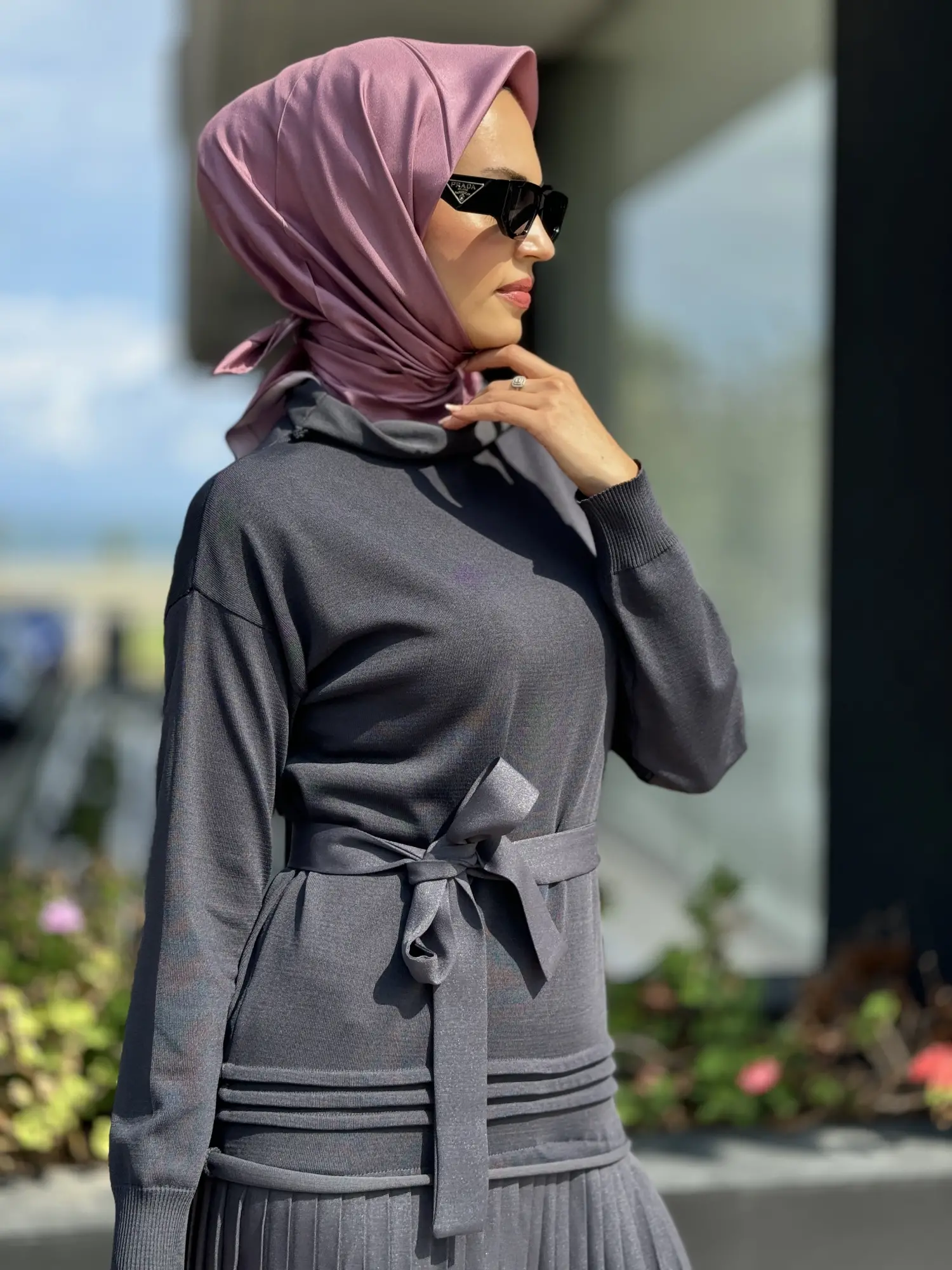 Misswhence Pliseli Triko Elbise 36813