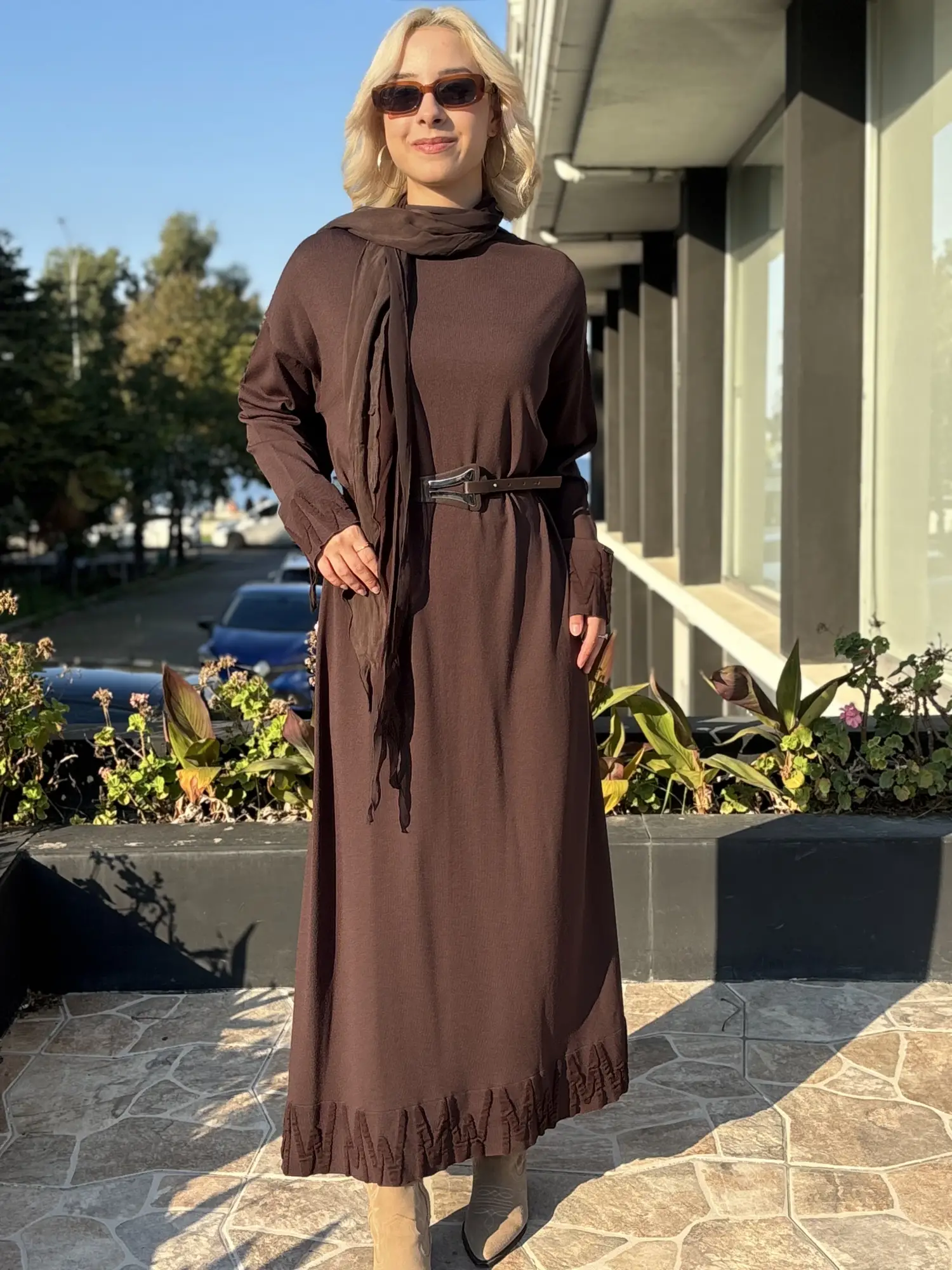 Misswhence Şal Ve Fermuar Detaylı Triko Elbise 40826