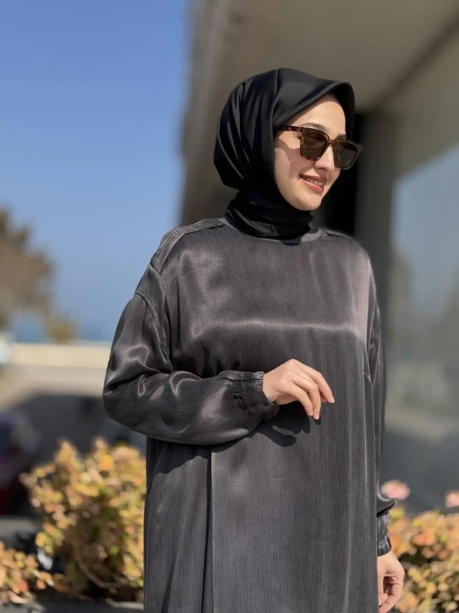 Misswhence Saten İpek Tunik Pantolon Takım 37017