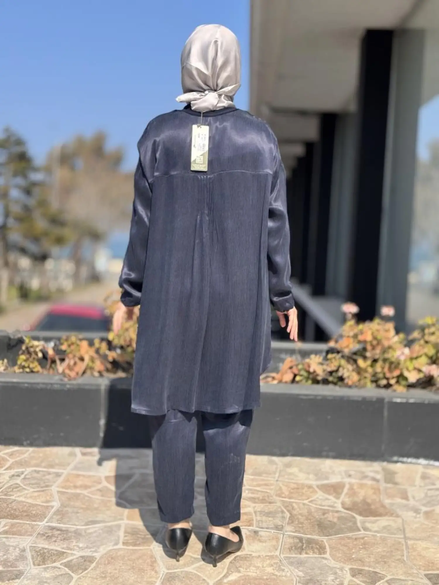 Misswhence Saten İpek Tunik Pantolon Takım 37017