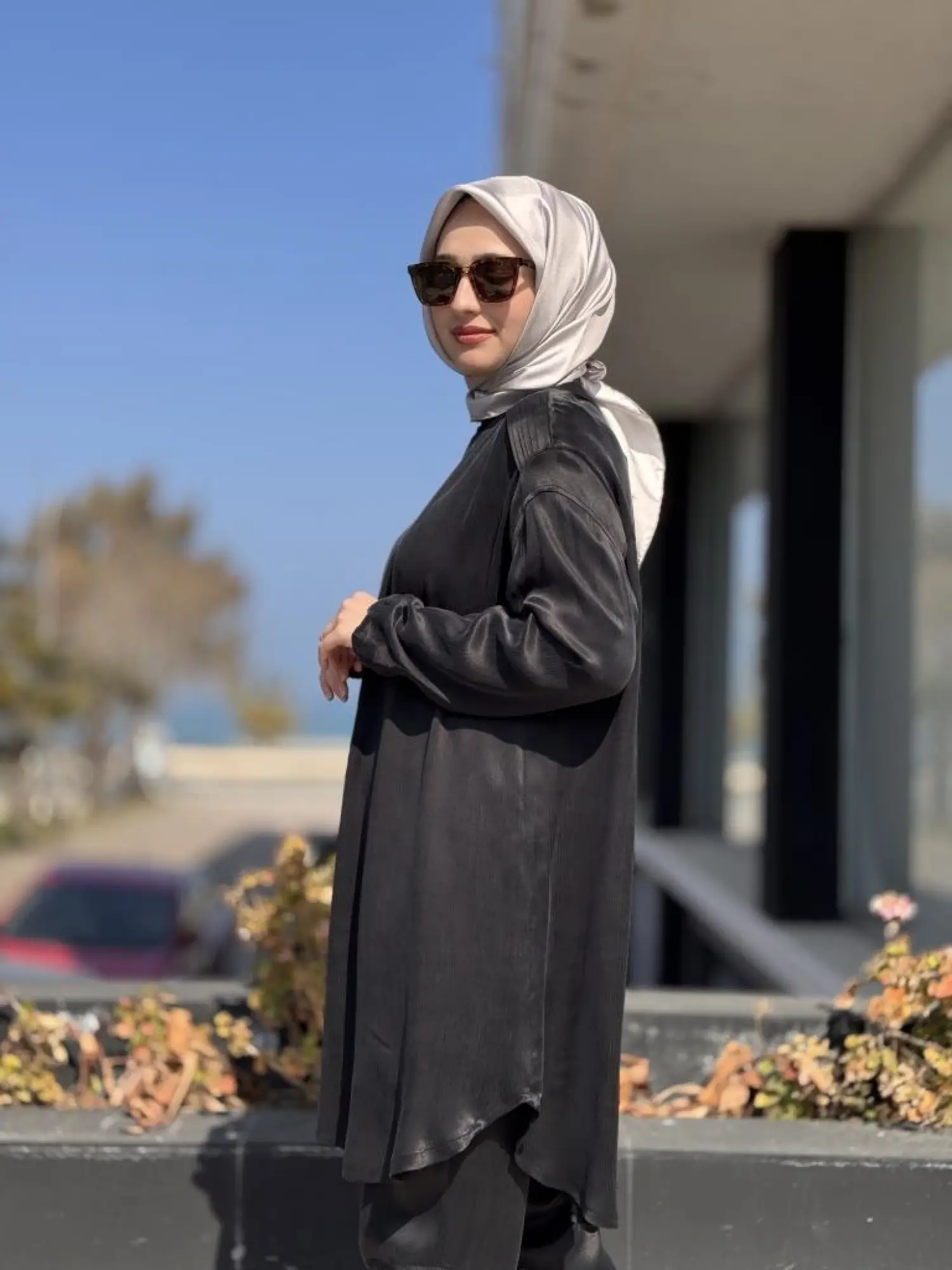 Misswhence Saten İpek Tunik Pantolon Takım 37017