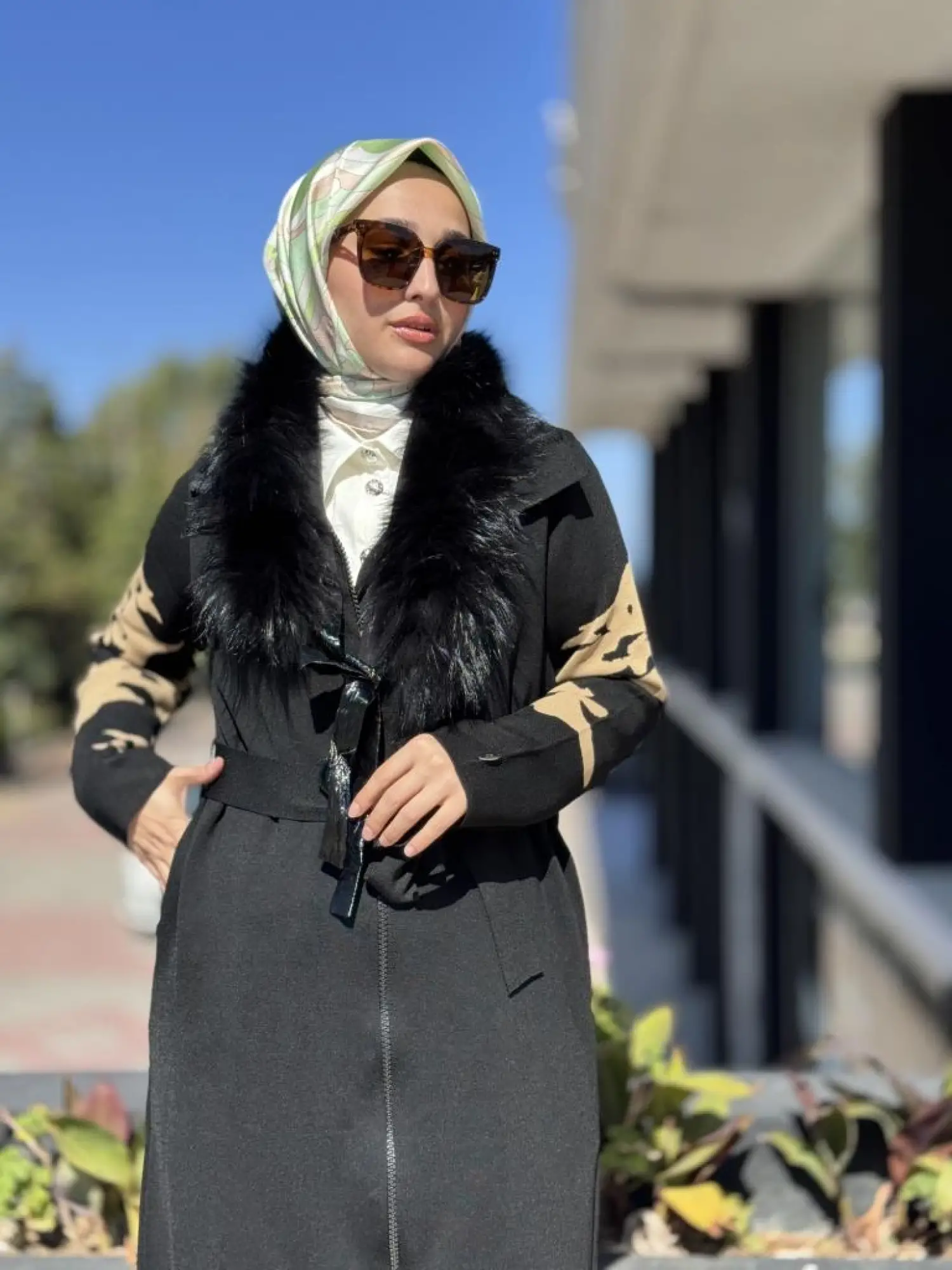 Misswhence Seyyar Kürklü Çelik Örme Fermuarlı Uzun Triko Kap MİSS266