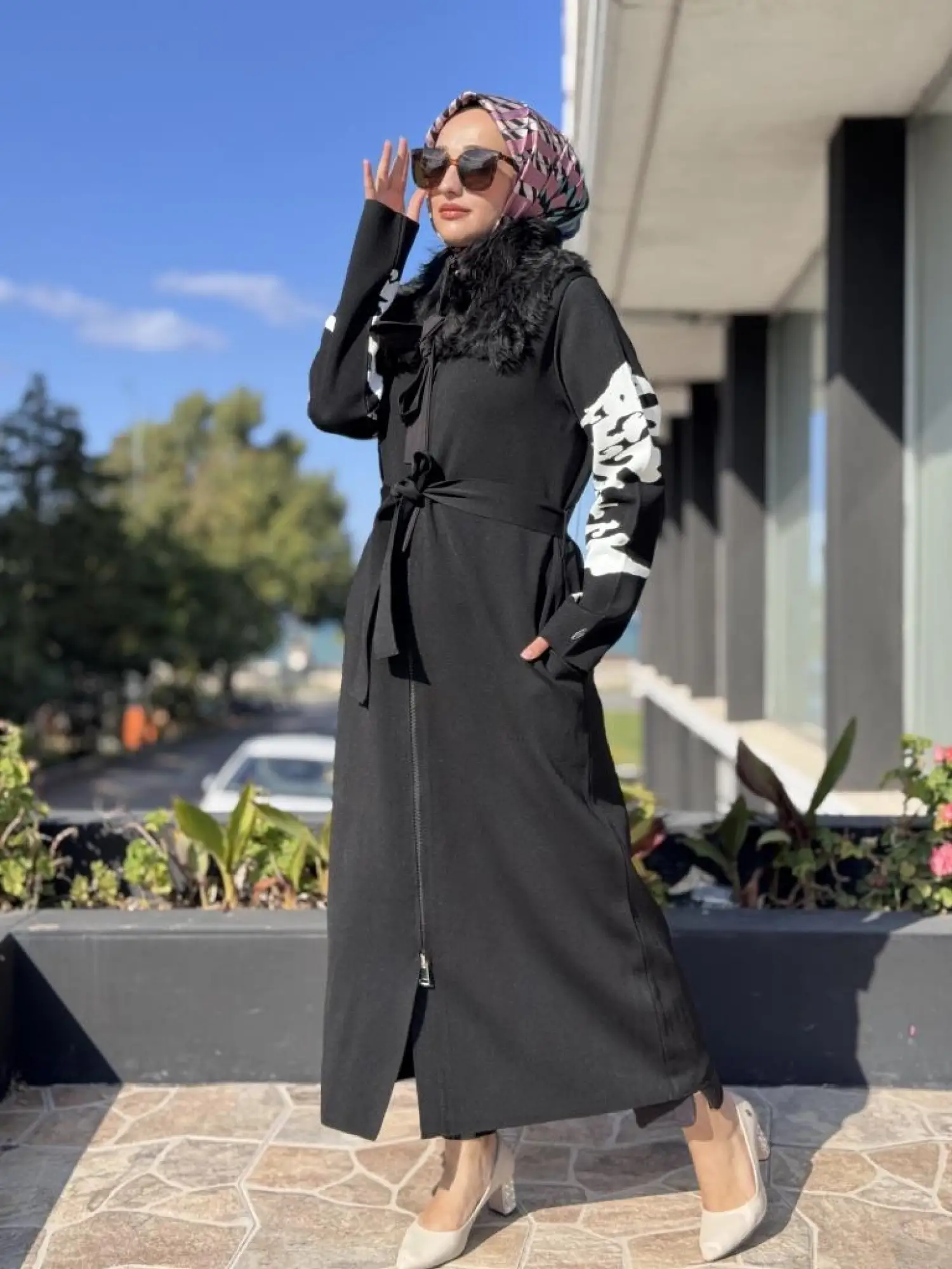 Misswhence Seyyar Kürklü Çelik Örme Fermuarlı Uzun Triko Kap MİSS266