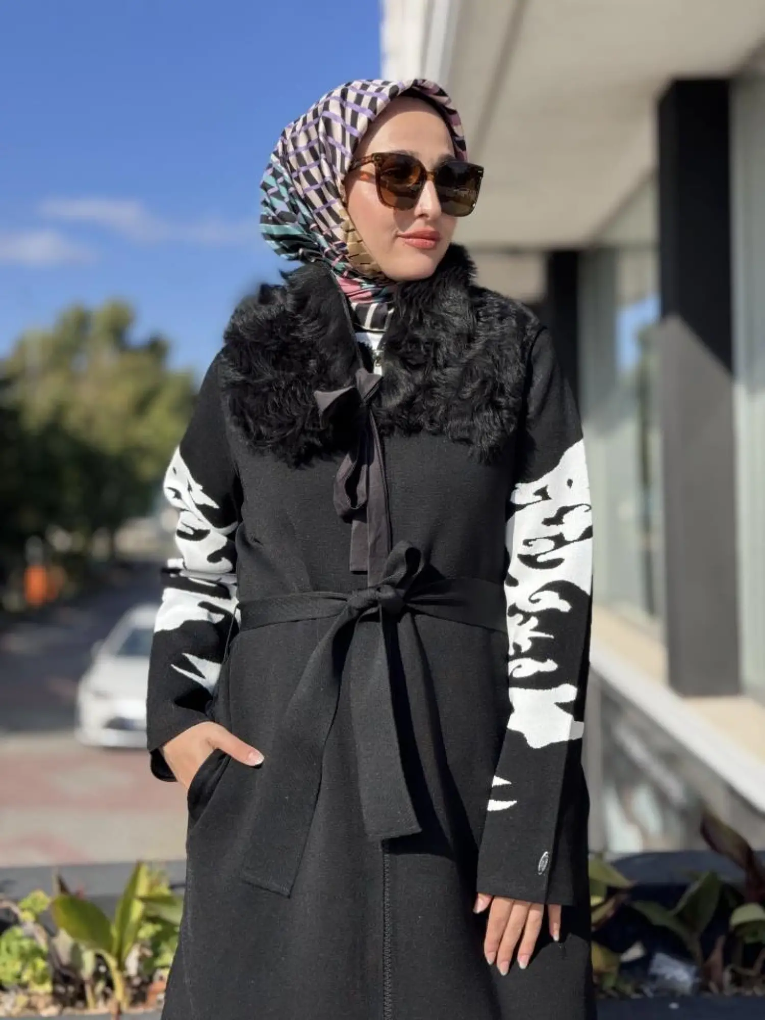 Misswhence Seyyar Kürklü Çelik Örme Fermuarlı Uzun Triko Kap MİSS266