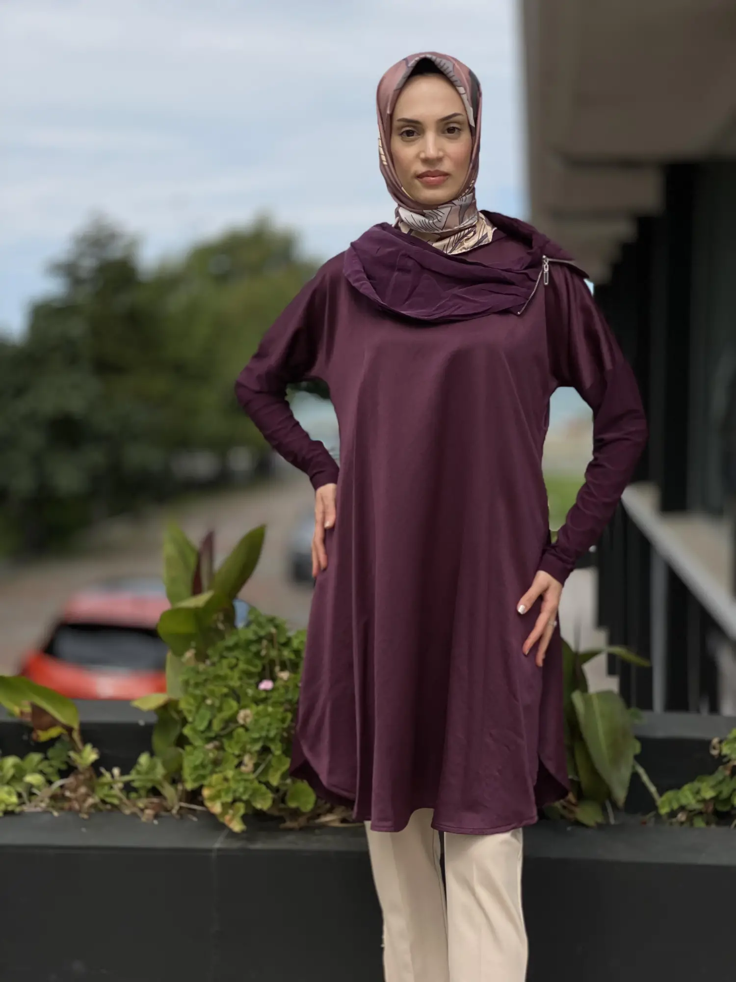 Misswhence Sırtı Fermuarlı Şal Yaka Viscon Tunik 34030