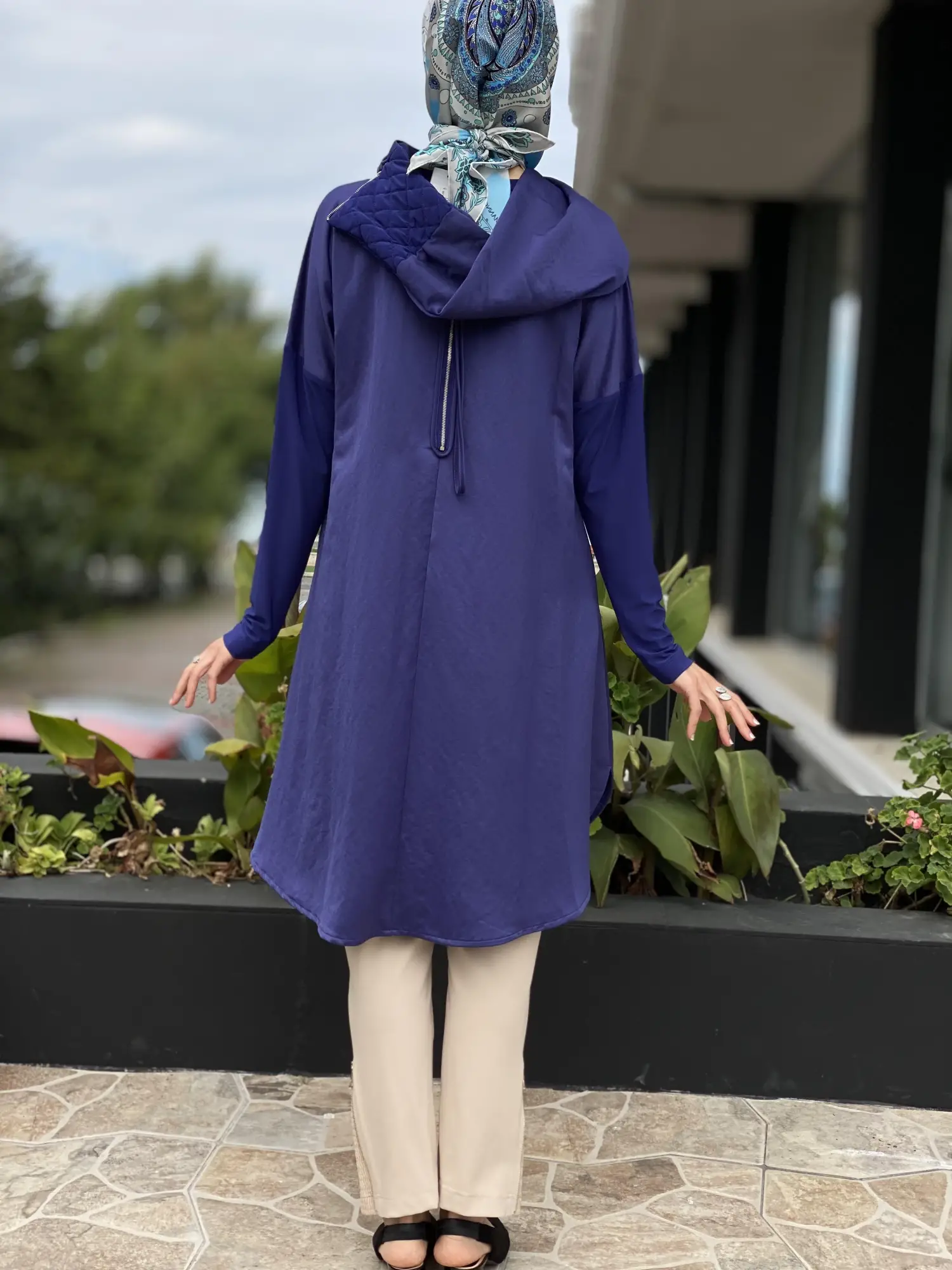 Misswhence Sırtı Fermuarlı Şal Yaka Viscon Tunik 34030