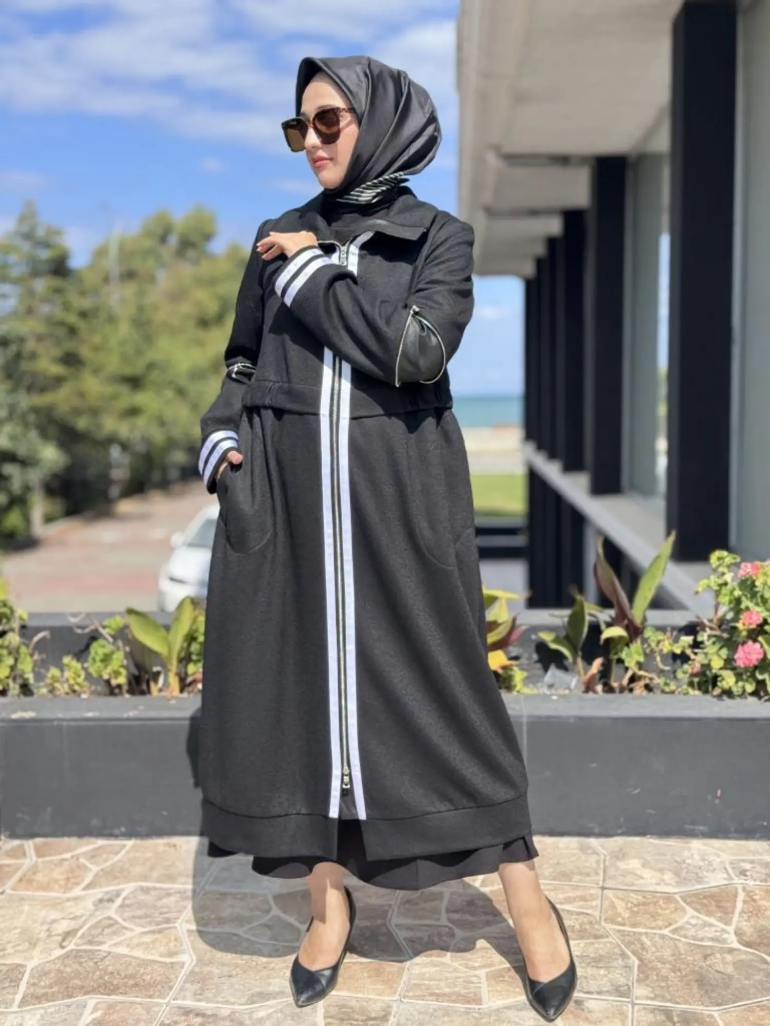 Misswhence Spor Çizgi Detaylı Keçe Pardesü 38503