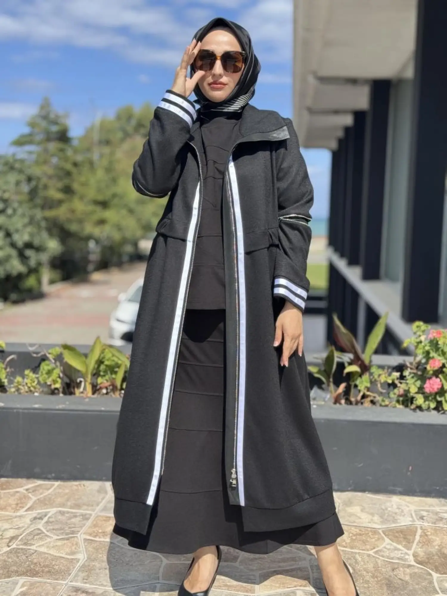 Misswhence Spor Çizgi Detaylı Keçe Pardesü 38503