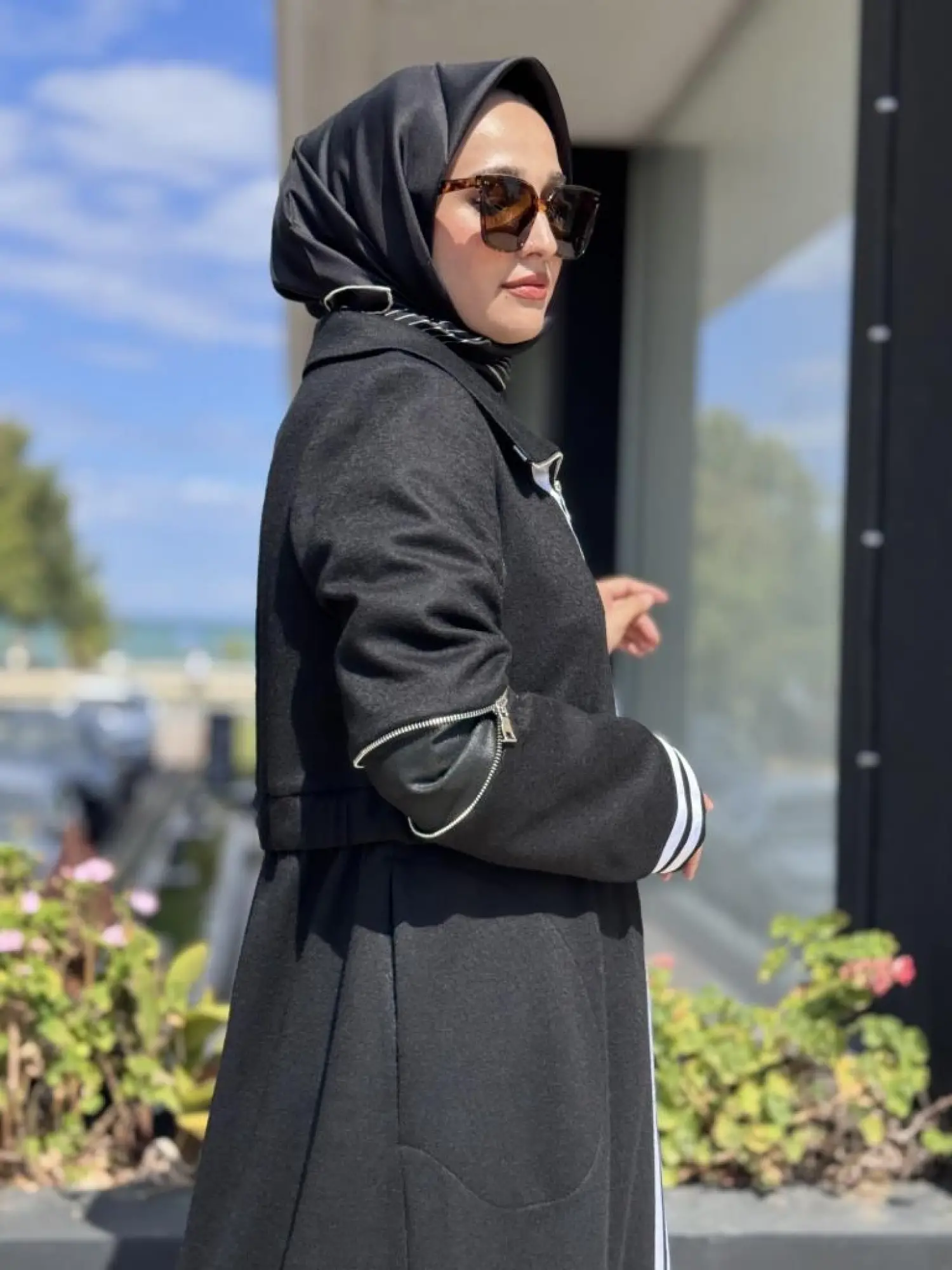 Misswhence Spor Çizgi Detaylı Keçe Pardesü 38503