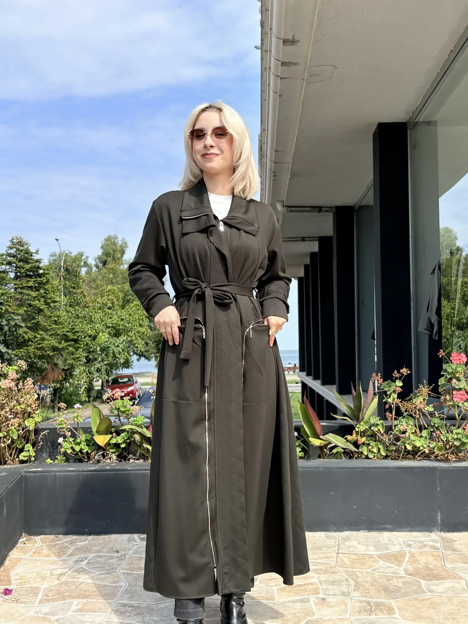 Misswhence Spor Dikiş ve Fermuar Detaylı Çelik Örme Pardesü 40517