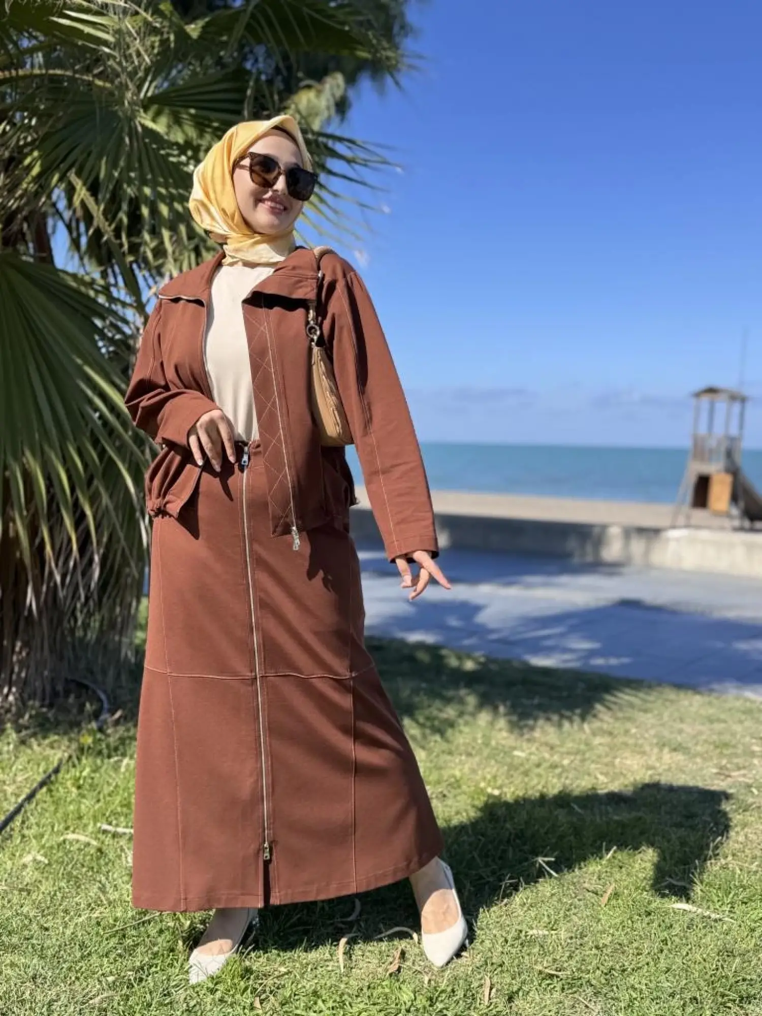 Misswhence Spor Dikişli Fermuarlı Ceket Etek Takım 38201