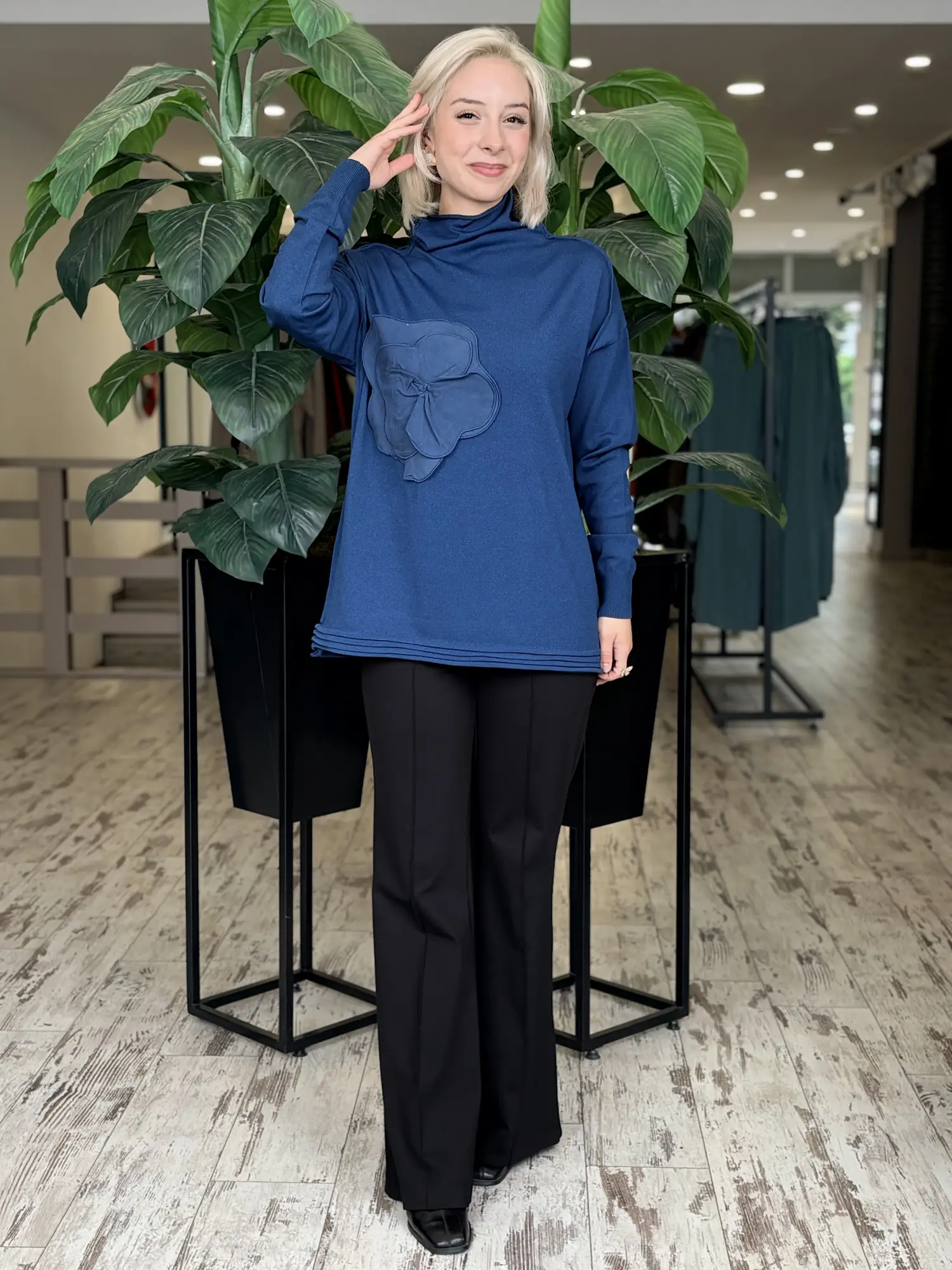 Misswhence Teknik Kumaş Ve Drape Detaylı Triko Bluz 40014