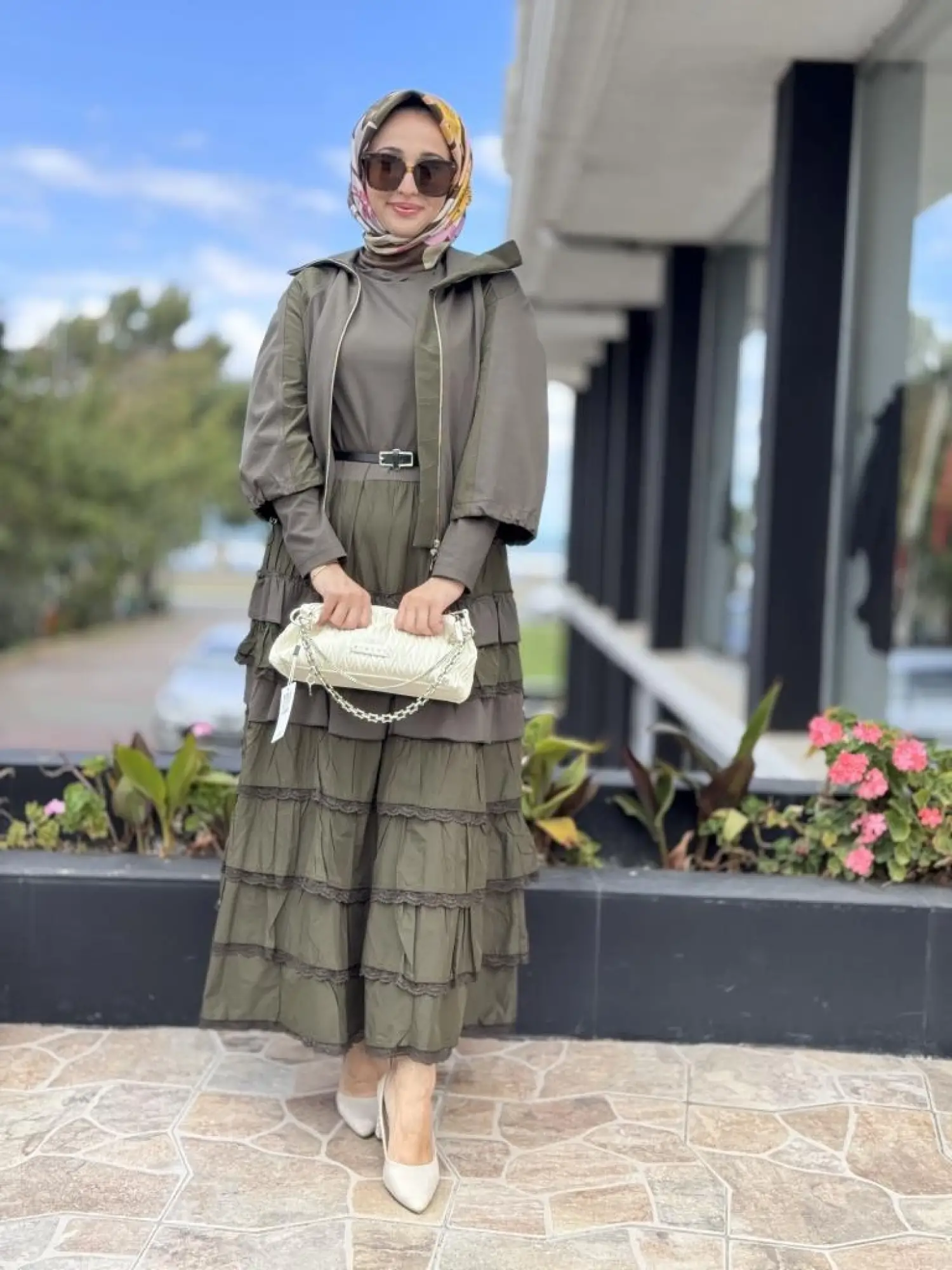 Misswhence Teknik Kumaş ve Fırfır Detaylı Ceket Elbise Takım 38807