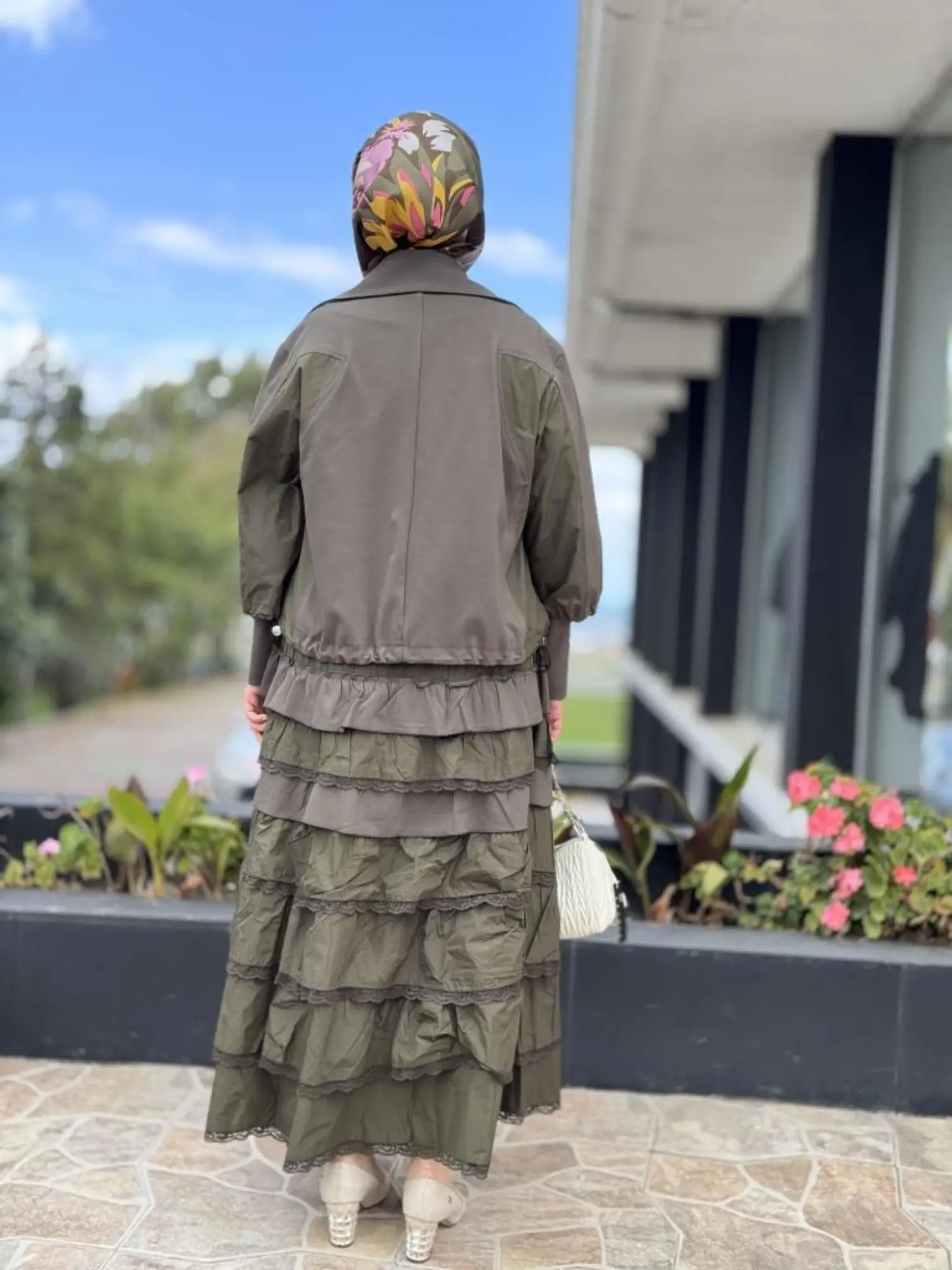 Misswhence Teknik Kumaş ve Fırfır Detaylı Ceket Elbise Takım 38807