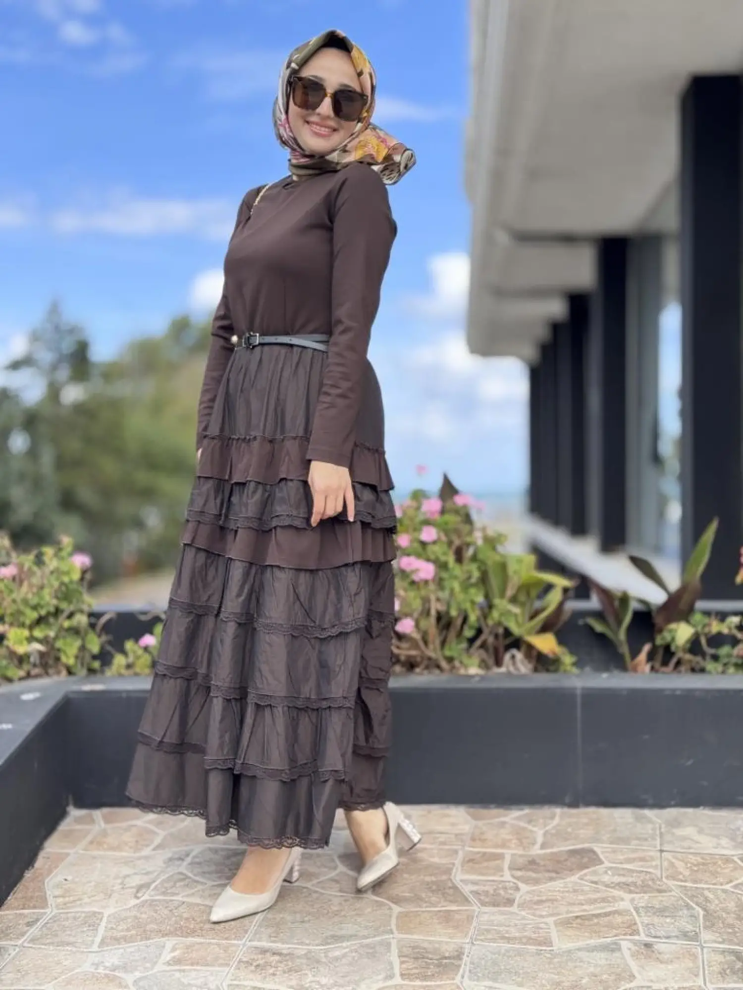 Misswhence Teknik Kumaş ve Fırfır Detaylı Ceket Elbise Takım 38807