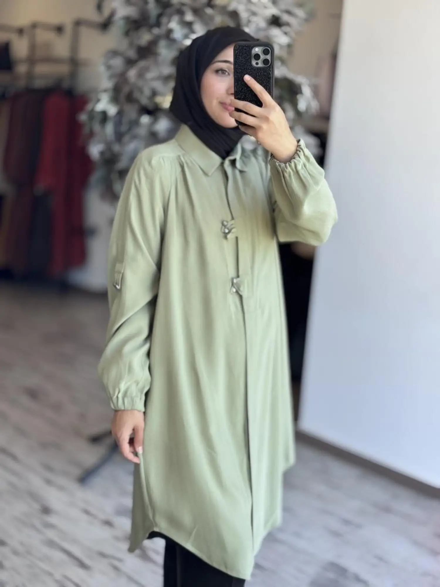 Misswhence Tencel Çıtçıtlı Gömlek / Kap