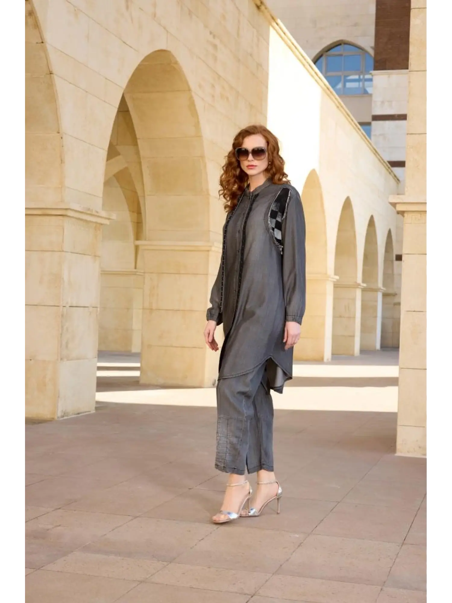 Misswhence Tencel Kot Gömlek Pantolon Takım 37307