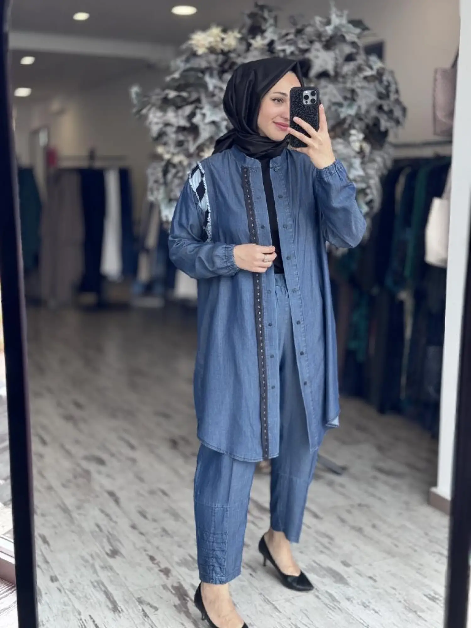 Misswhence Tencel Kot Gömlek Pantolon Takım 37307