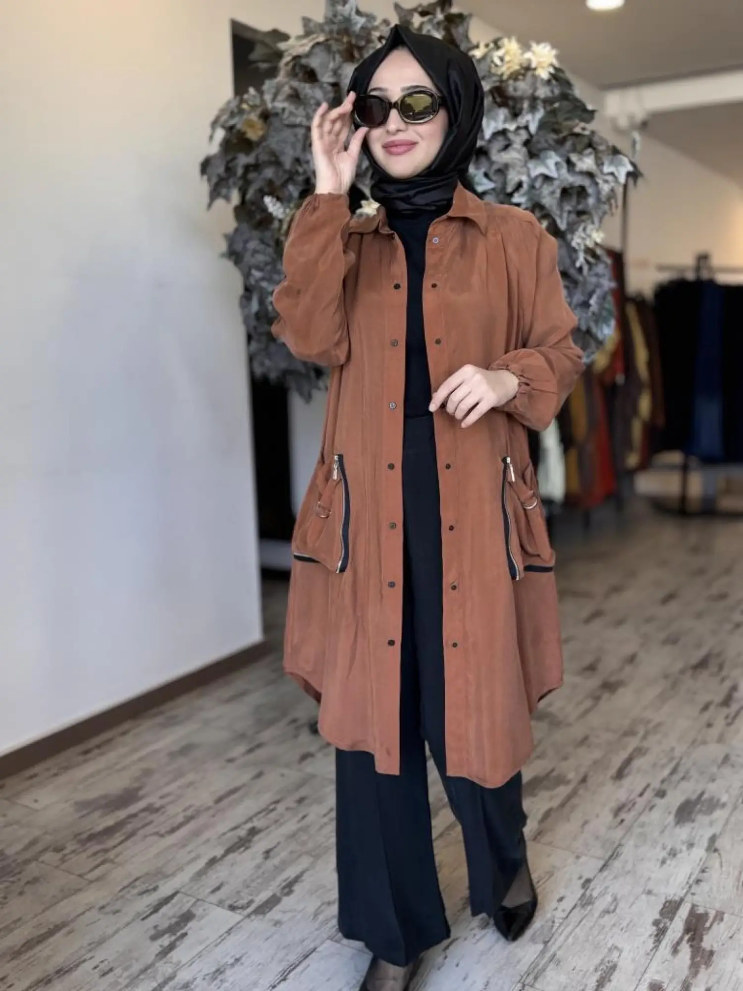 Misswhence Torba Cepli Çıtçıtlı Cupra İpek Gömlek 37302