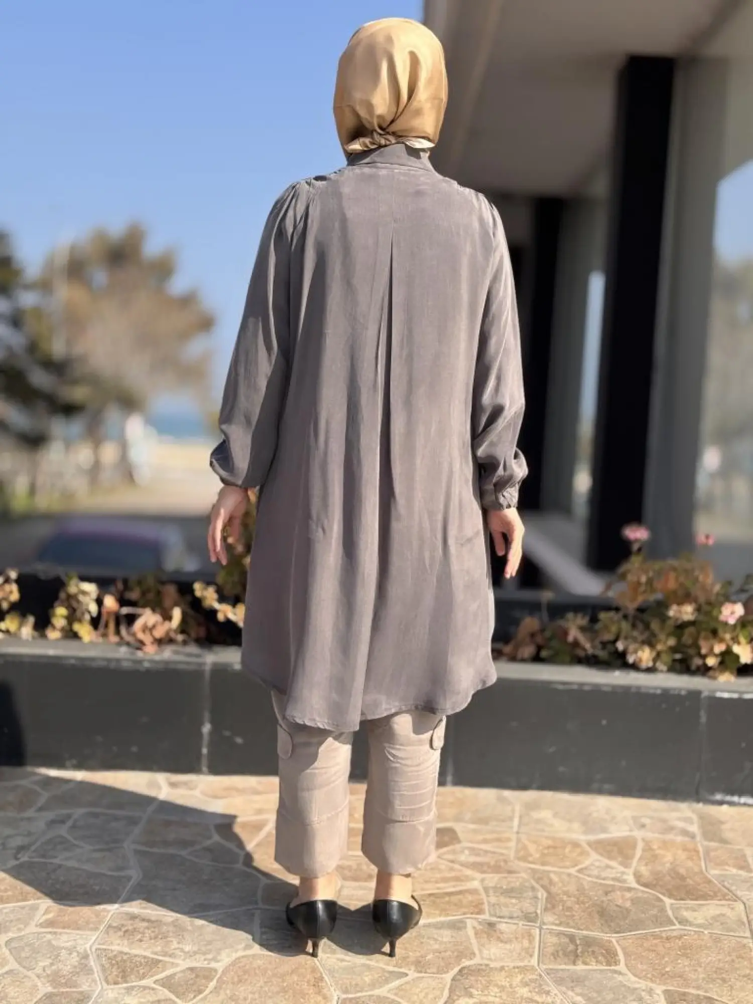 Misswhence Torba Cepli Çıtçıtlı Cupra İpek Gömlek 37302