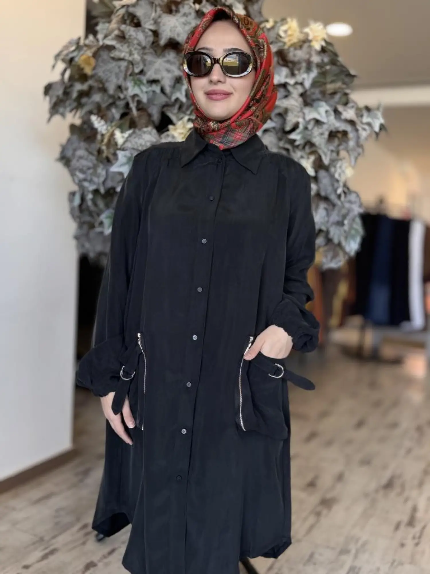 Misswhence Torba Cepli Çıtçıtlı Cupra İpek Gömlek 37302