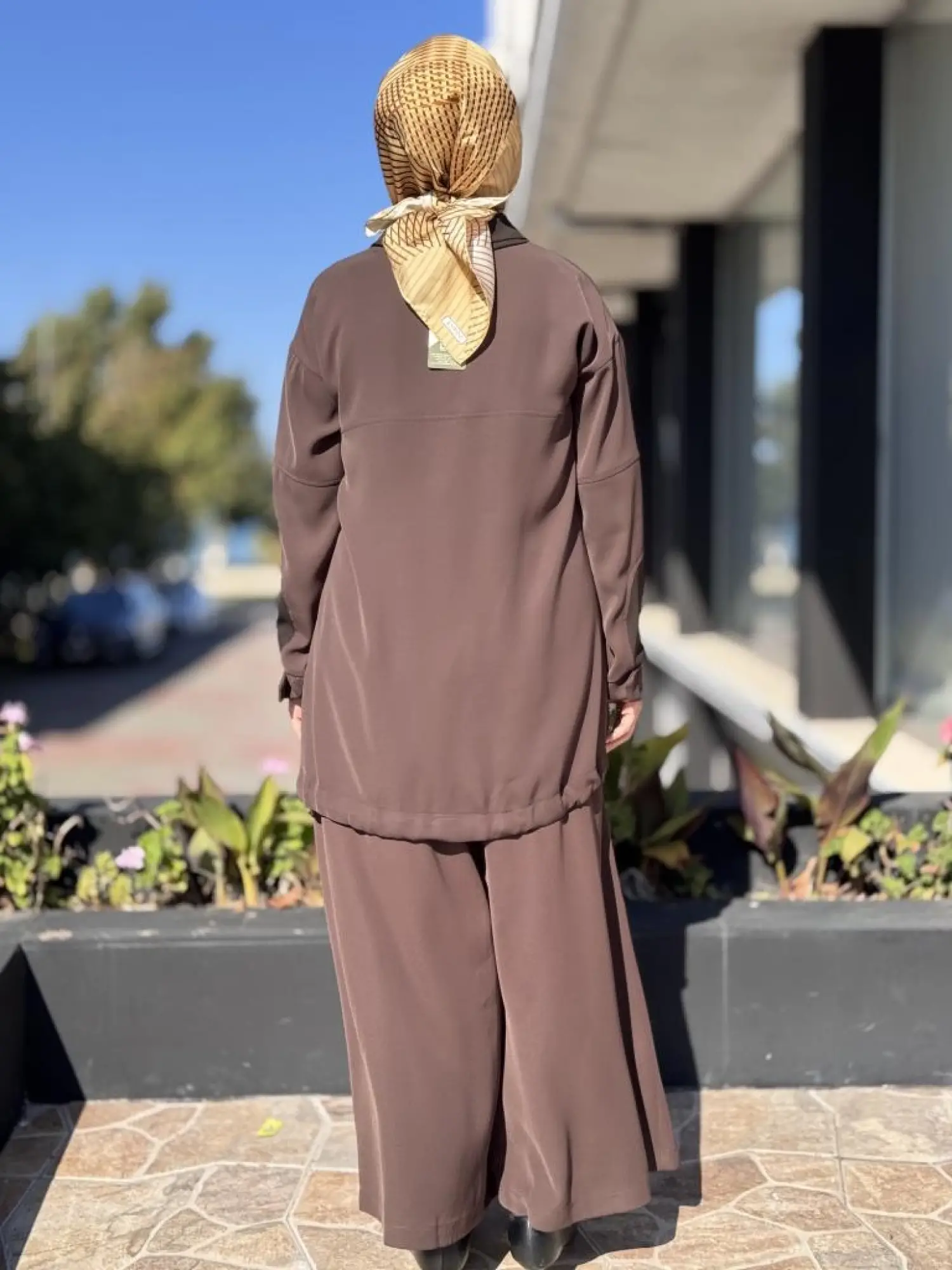 Misswhence Triko Detaylı Fermuar Yakalı Tunik Pantolon Takım 38008