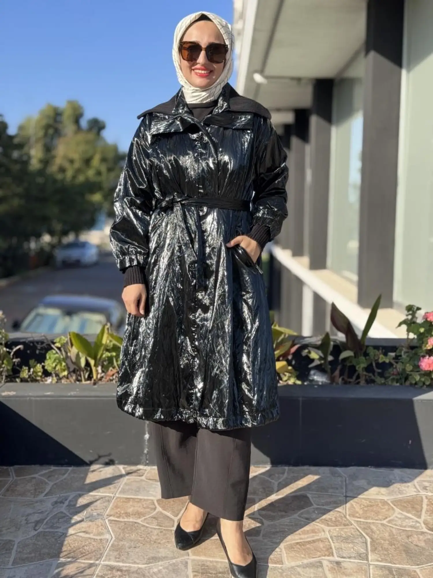 Misswhence Triko Yakalı Rugan Ara Boy Trench 38401