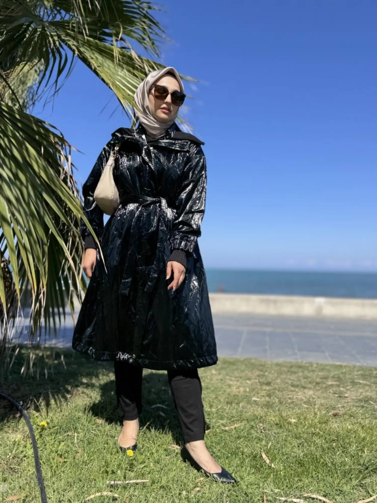 Misswhence Triko Yakalı Rugan Ara Boy Trench 38401