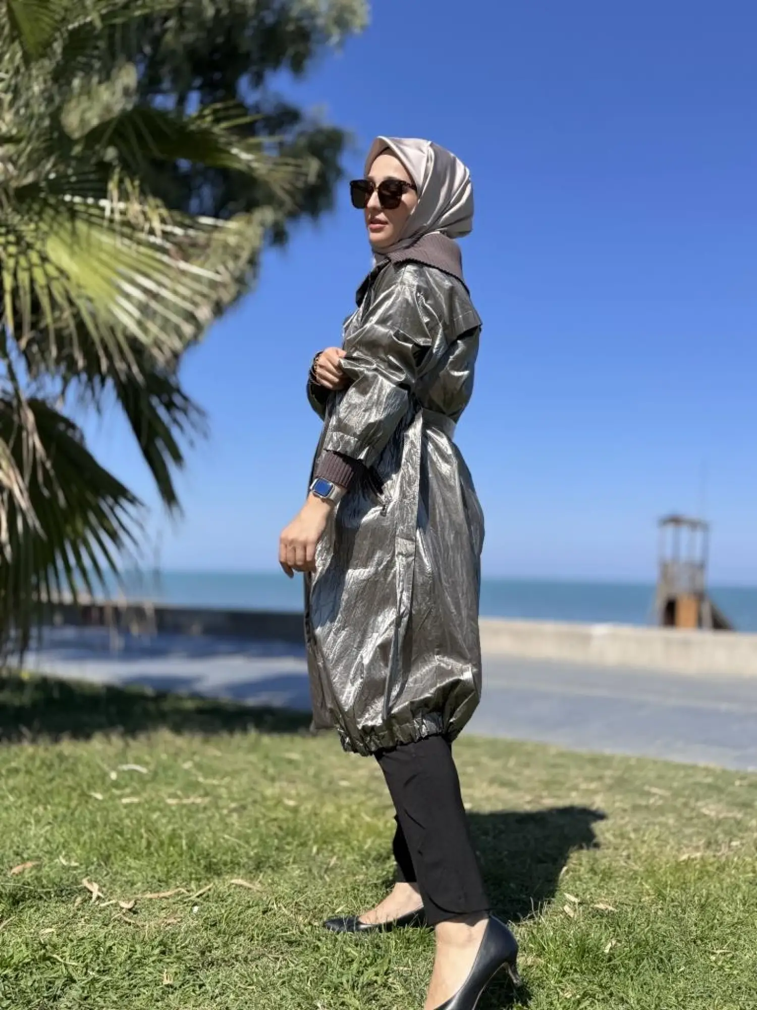 Misswhence Triko Yakalı Rugan Ara Boy Trench 38401