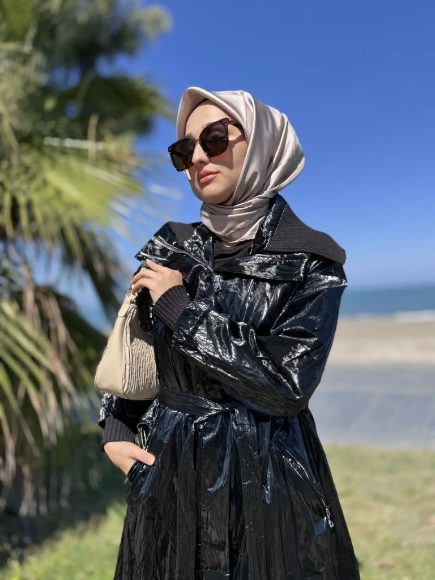 Misswhence Triko Yakalı Rugan Ara Boy Trench 38401